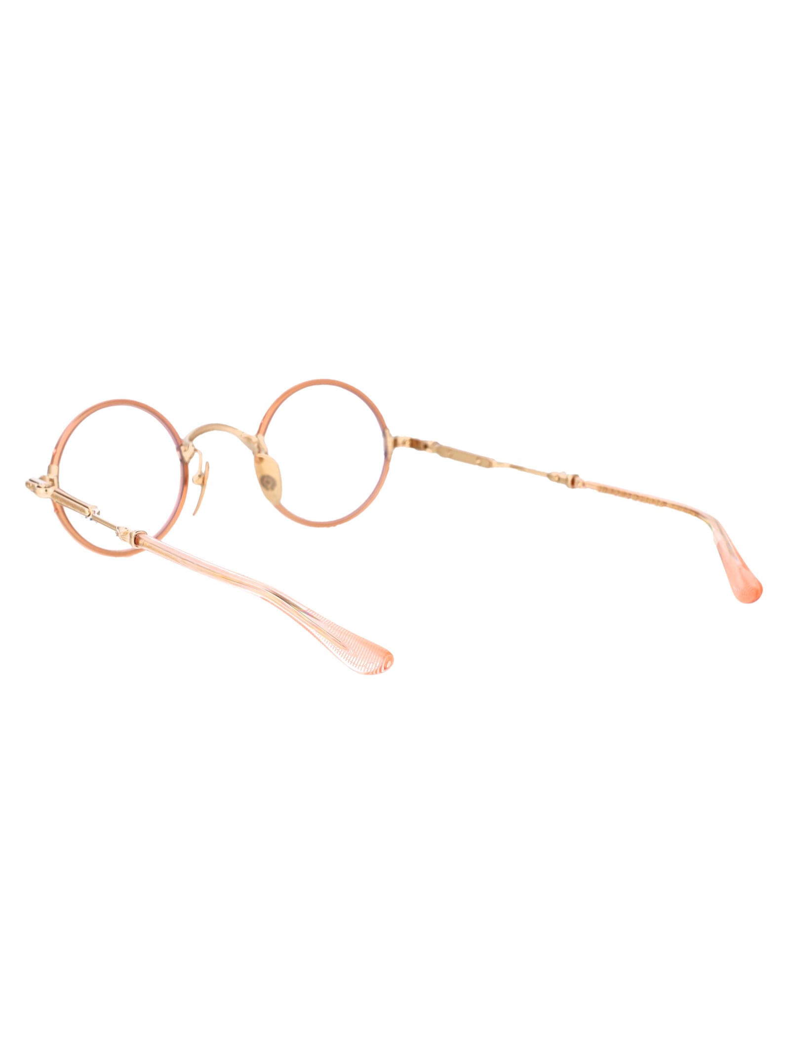 Shop Chrome Hearts Edith F. Glasses In Pink Crystal/gold Plated