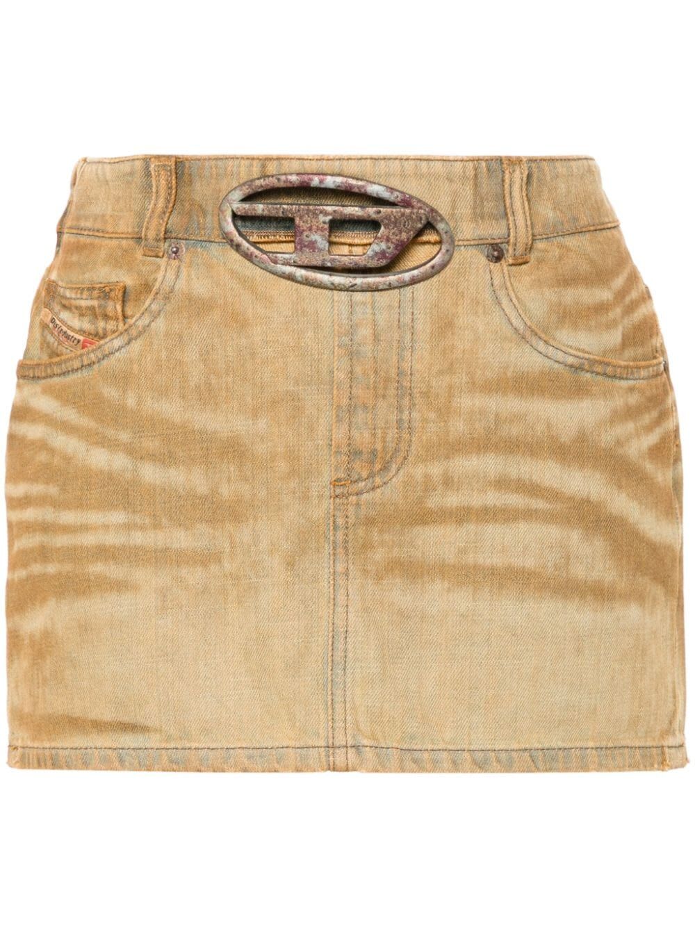 Shop Diesel De-ron-fsf Skirt In Sand