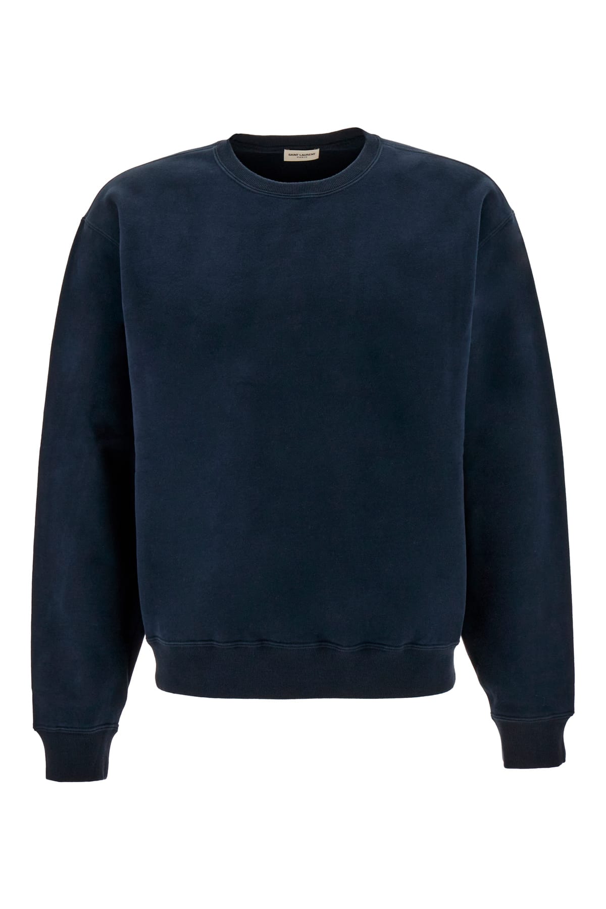 Shop Saint Laurent Midnight Blue Cotton Sweatshirt In 4582