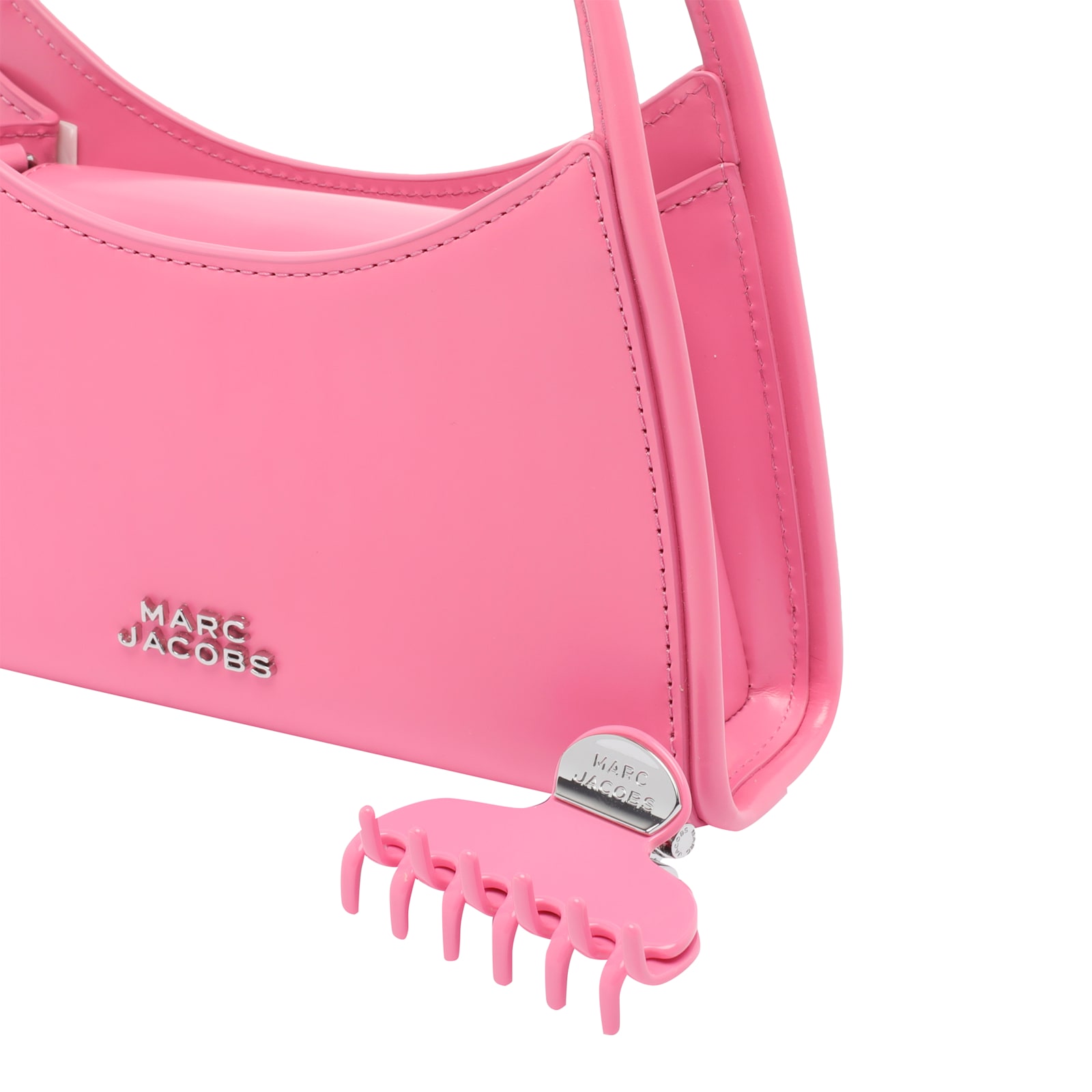 Marc Jacobs The Claw Clip Shoulder Bag In Brushed Leather Color Pink In Pink