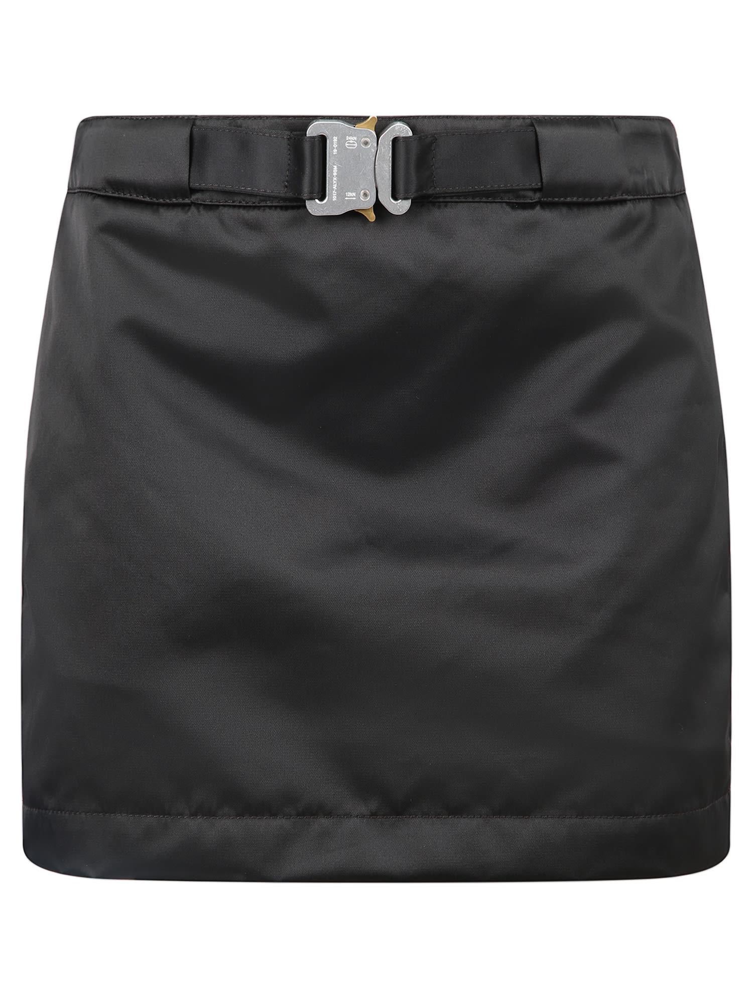 Buckle Satin Mini Skirt