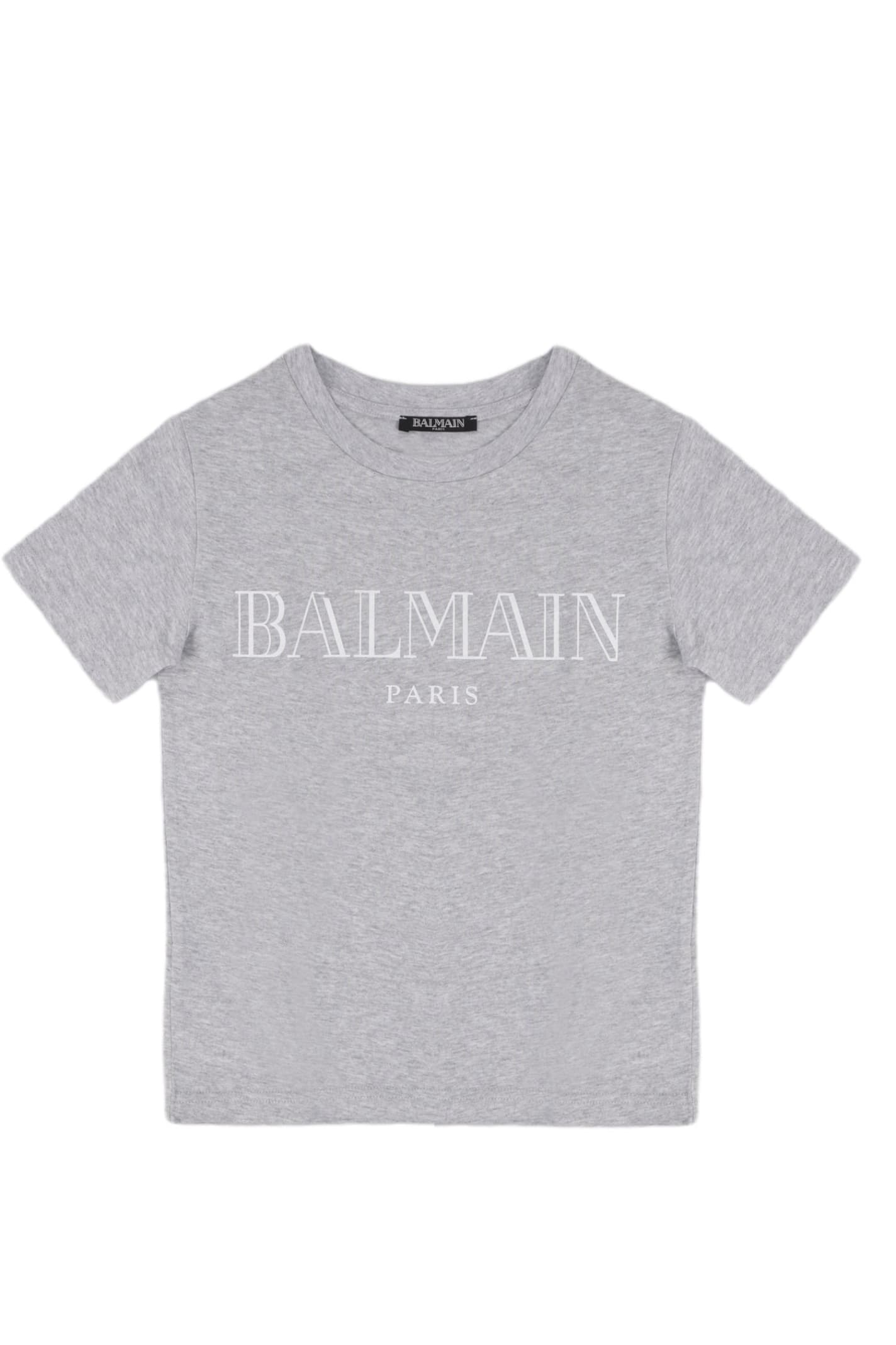 Balmain Kids' Cotton T-shirt In Grey