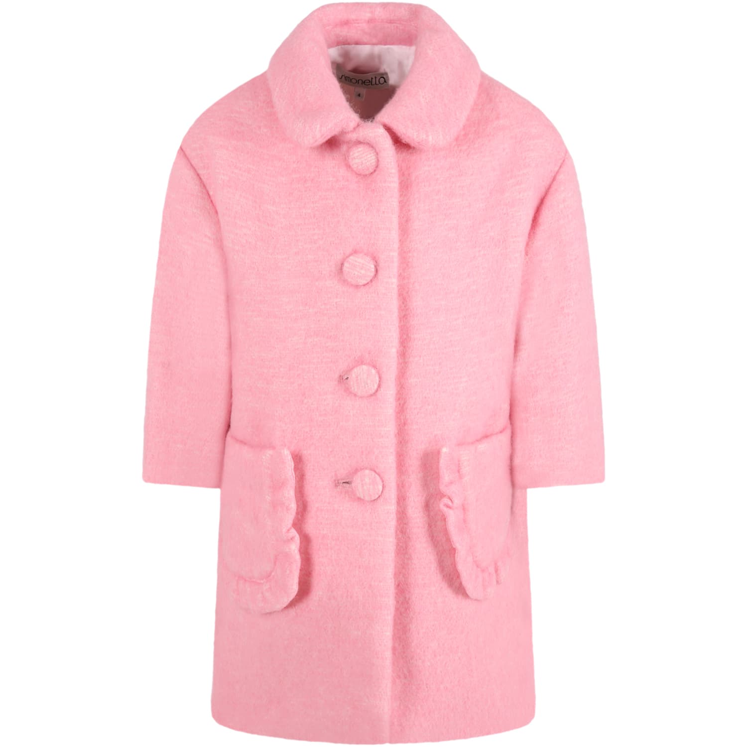 Simonetta Pink Coat For Girl