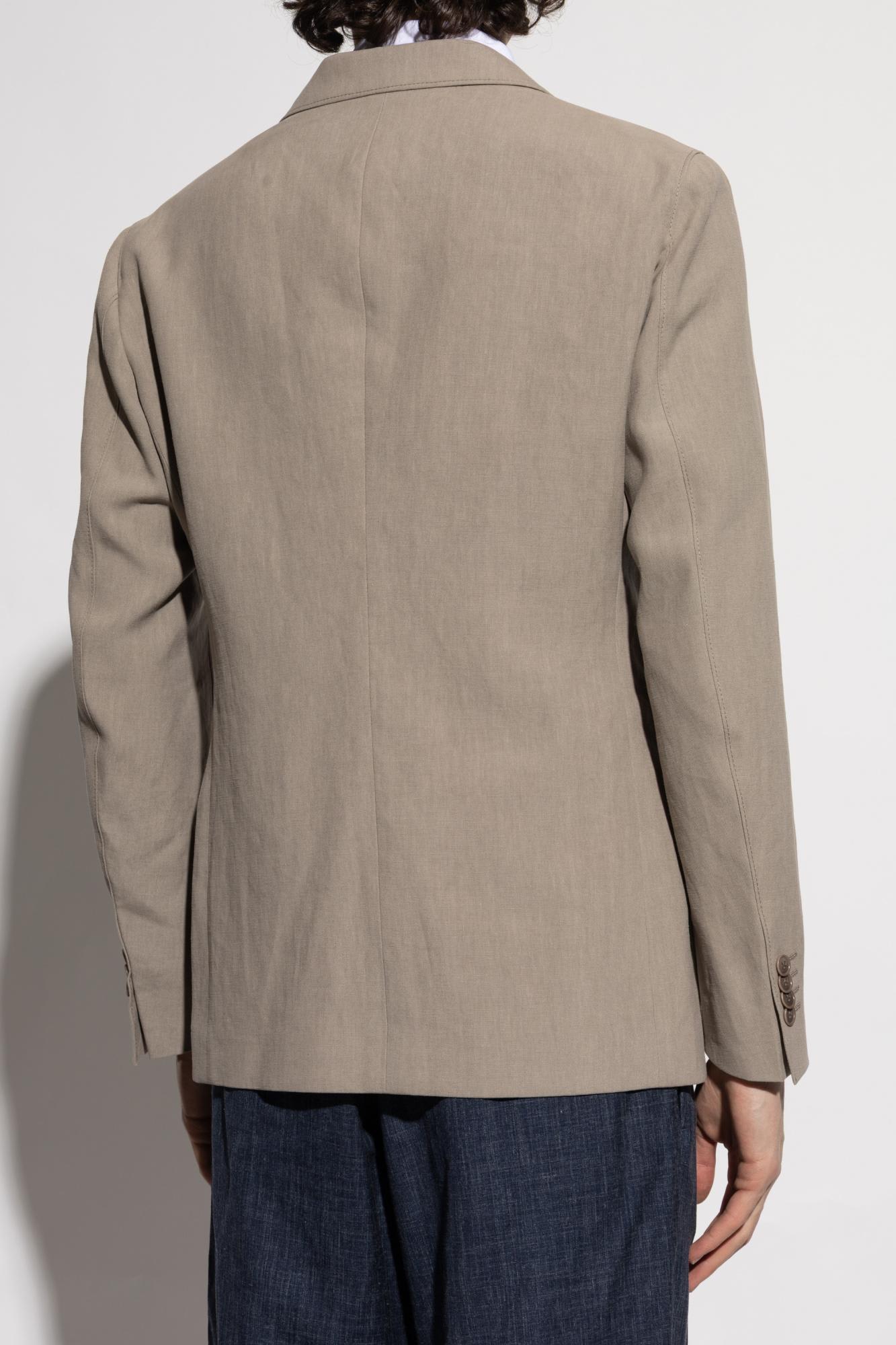 Giorgio Armani Jacket With Pockets In Roasted Cashwool
