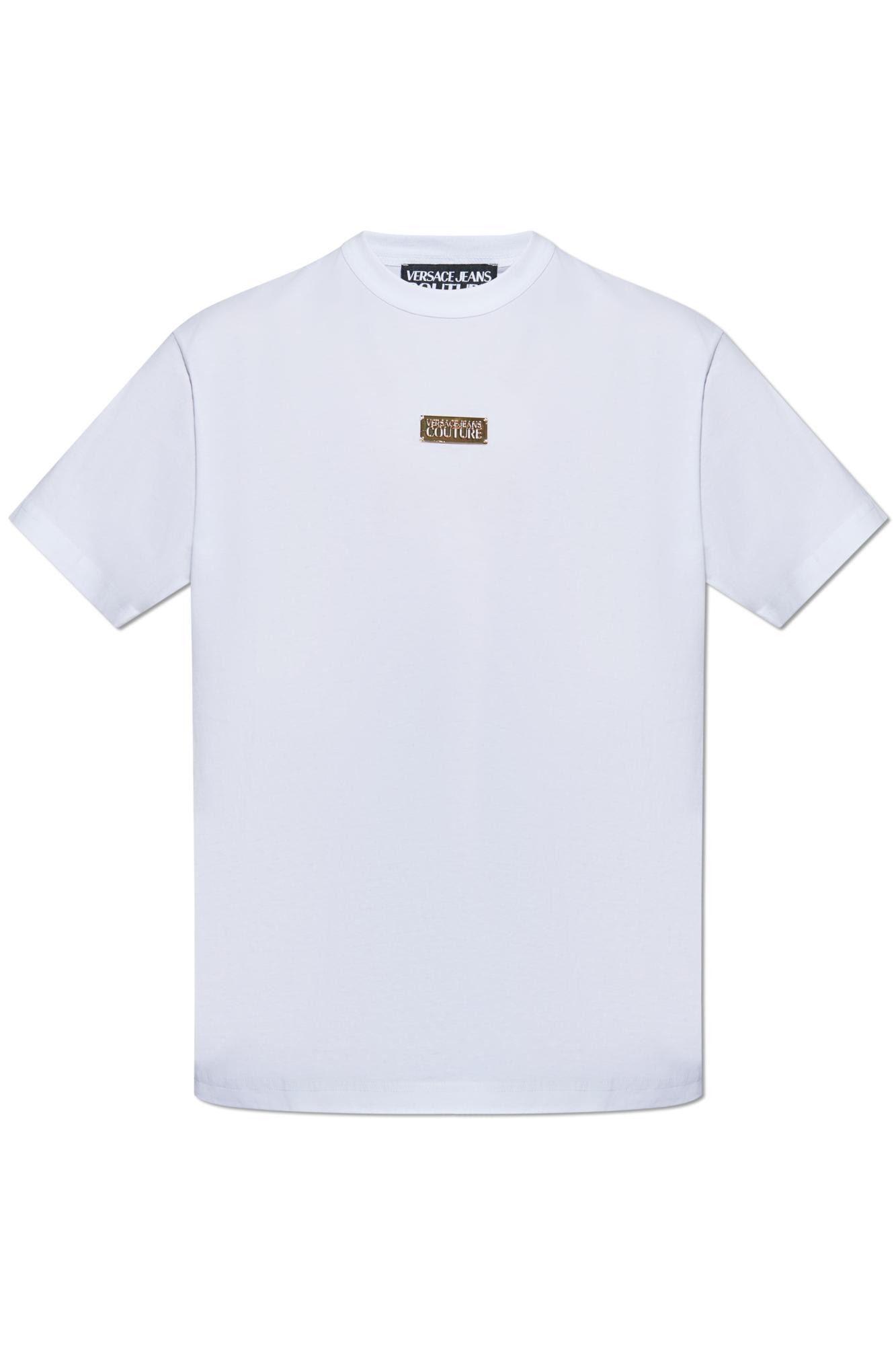 Shop Versace Jeans Couture T-shirt With Logo In White