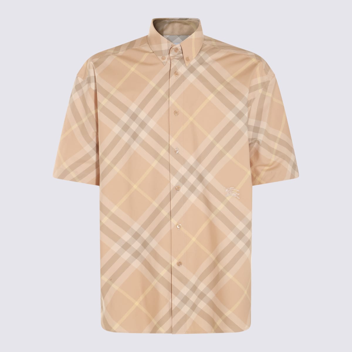 Burberry Beige Cotton T-shirt In Flax Ip Check