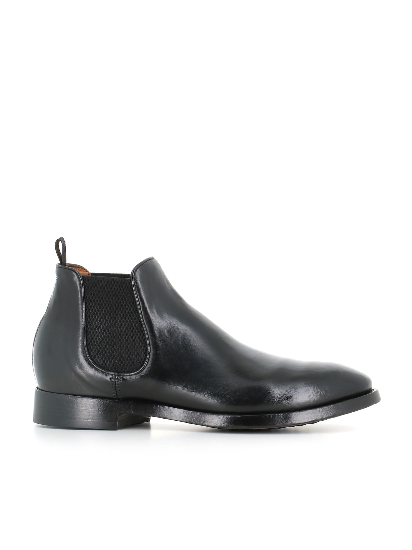 Officine Creative Elastic-panel Leather Boots In Black
