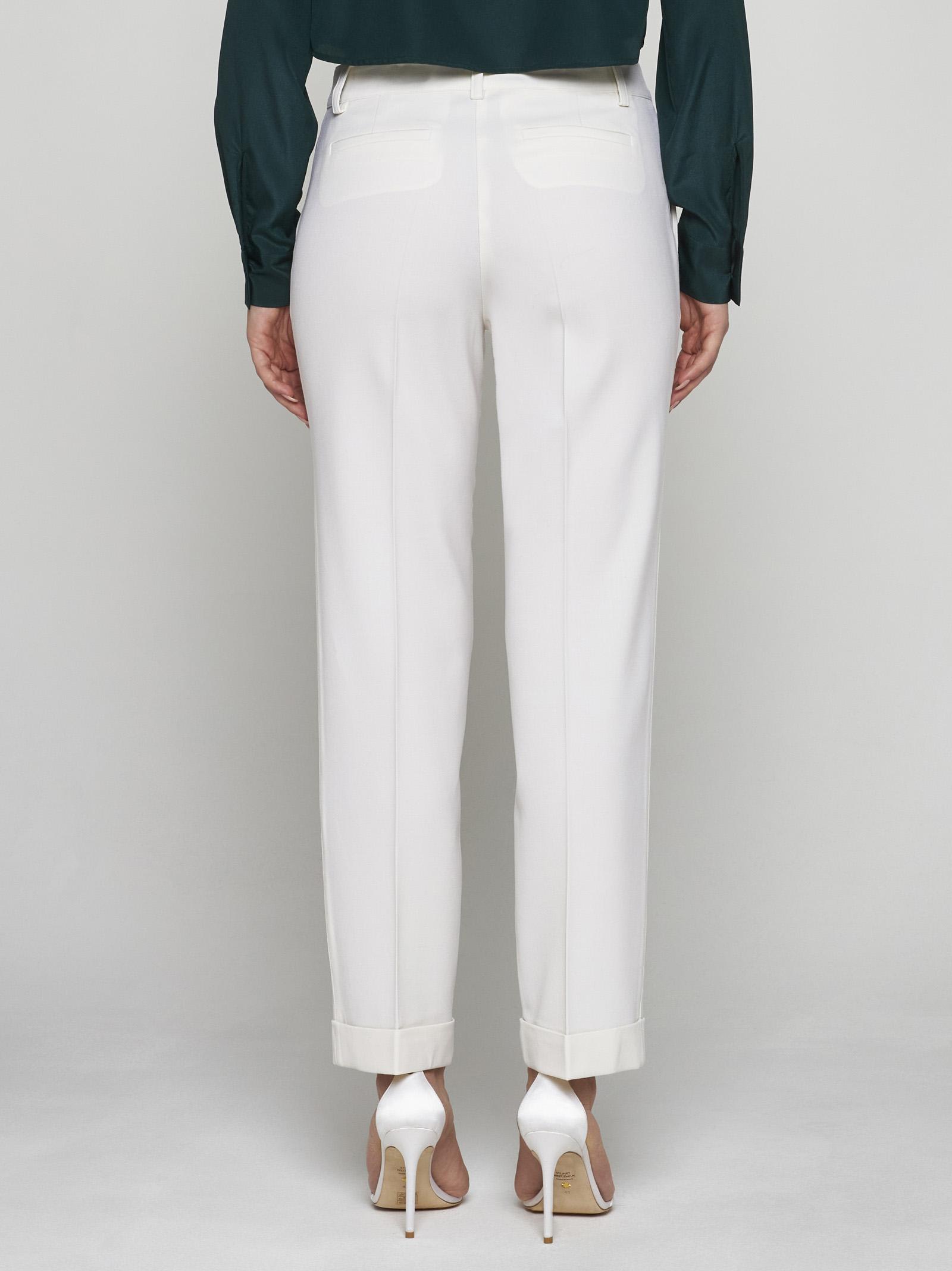 Shop P.a.r.o.s.h Liliuxy Stretch Wool Trousers In White