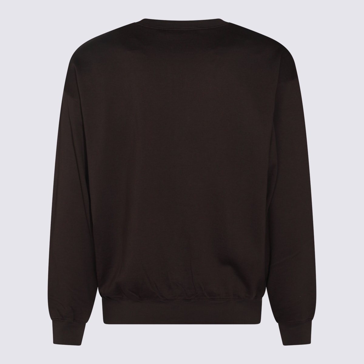 Shop Auralee Dark Brown Cotton Sweatshirt