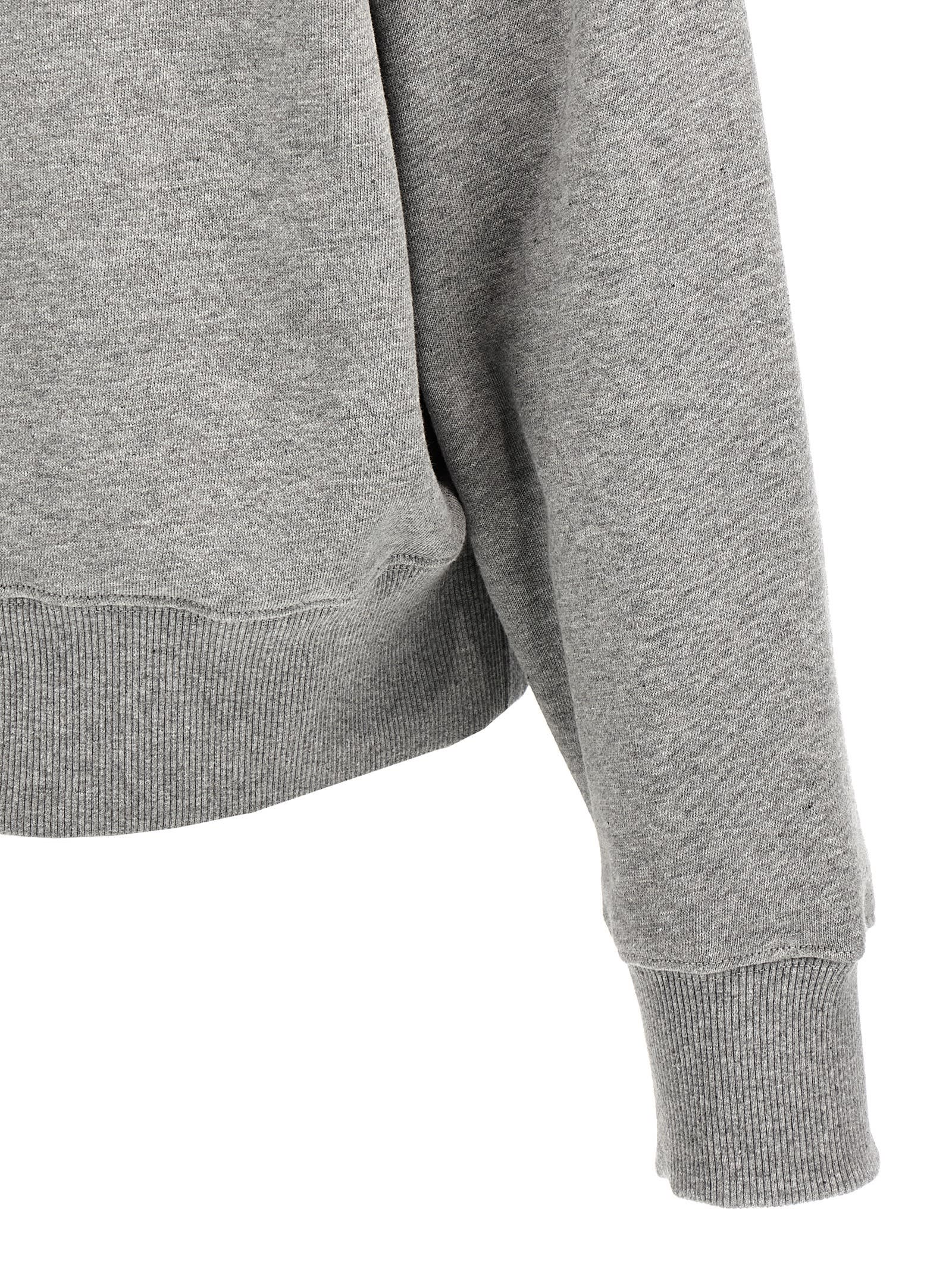 Attico Grey Crewneck Logo Pullover In Gray