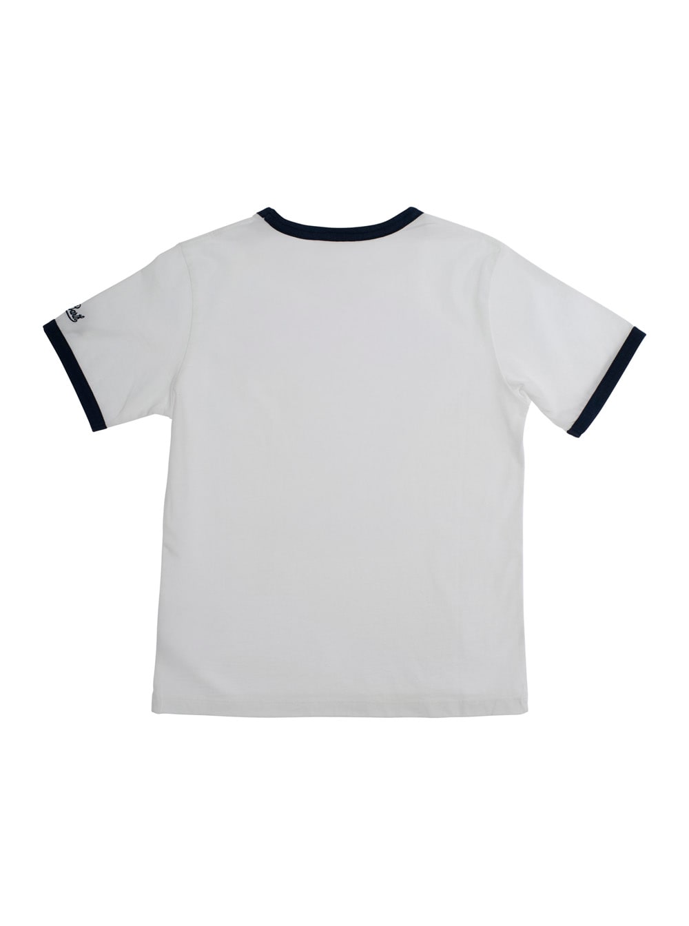 MC2 SAINT BARTH DEAN JR WHITE T-SHIRT WITH ROUND NECK AND MAXI LOGO PRINT ON THE FRONT IN COTTON BABY