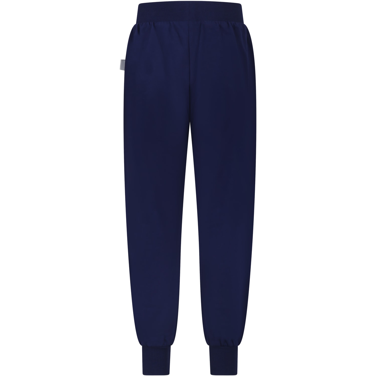 Shop Gcds Mini Blue Trousers For Boy With Logo