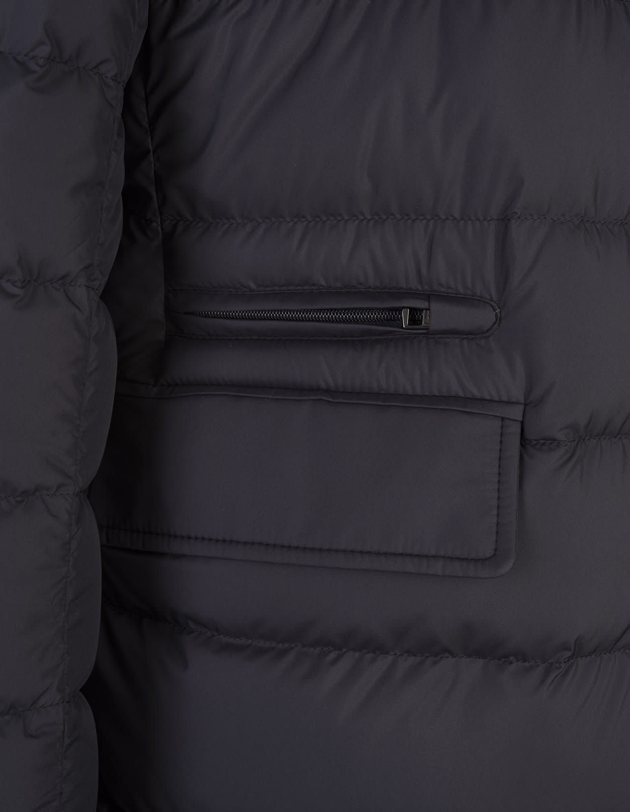 Shop Moncler Navy Blue Malinvern Down Jacket