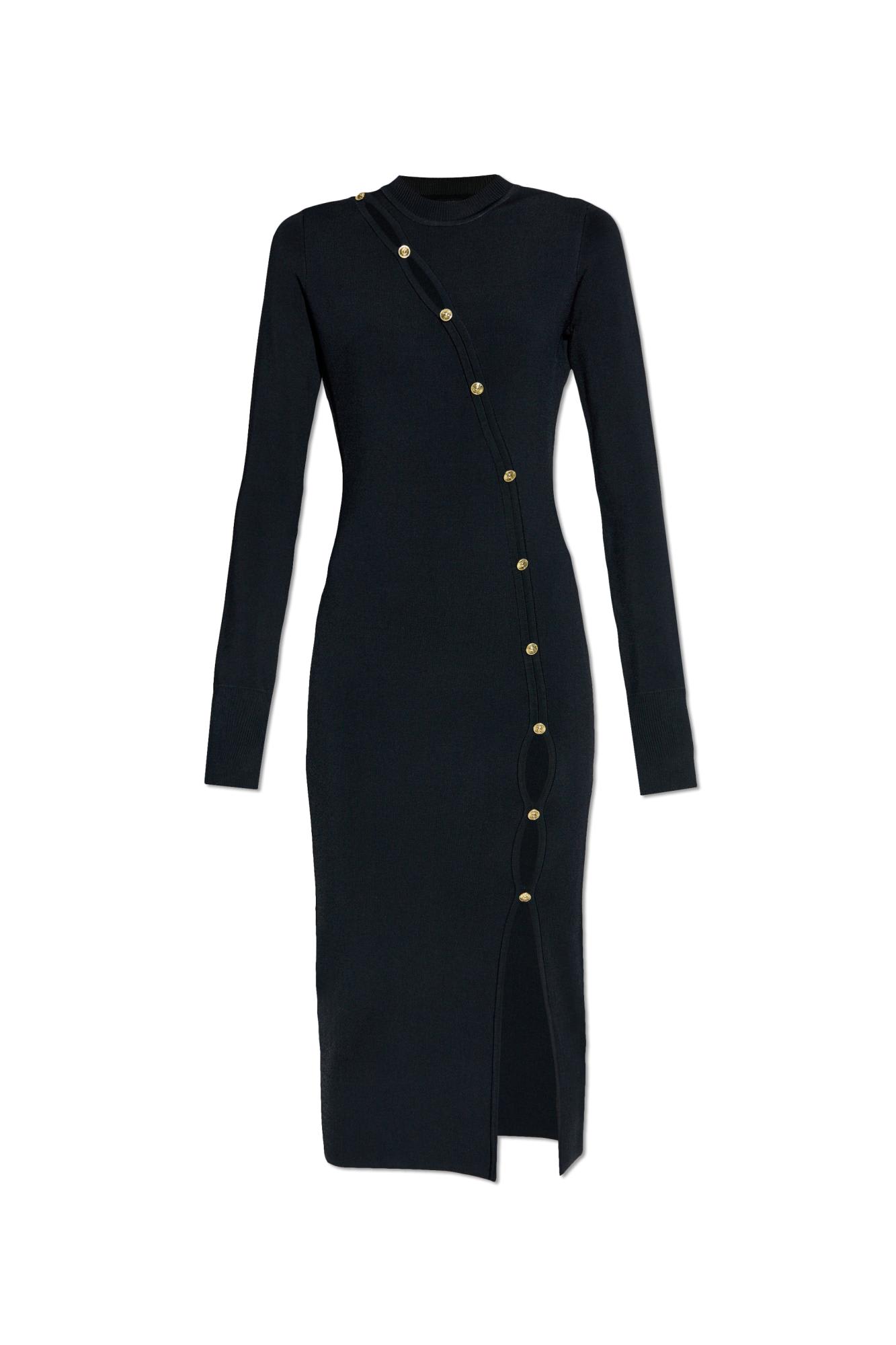 Shop Versace Jeans Couture Dress With Buttons In Black