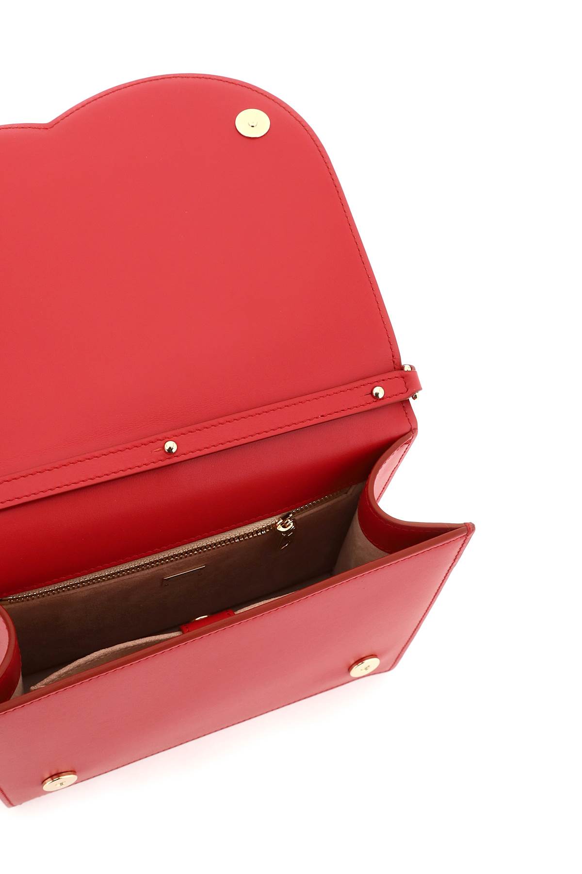 Dolce & Gabbana Dg Logo Crossbody Bag In Calf Leather In Rosso