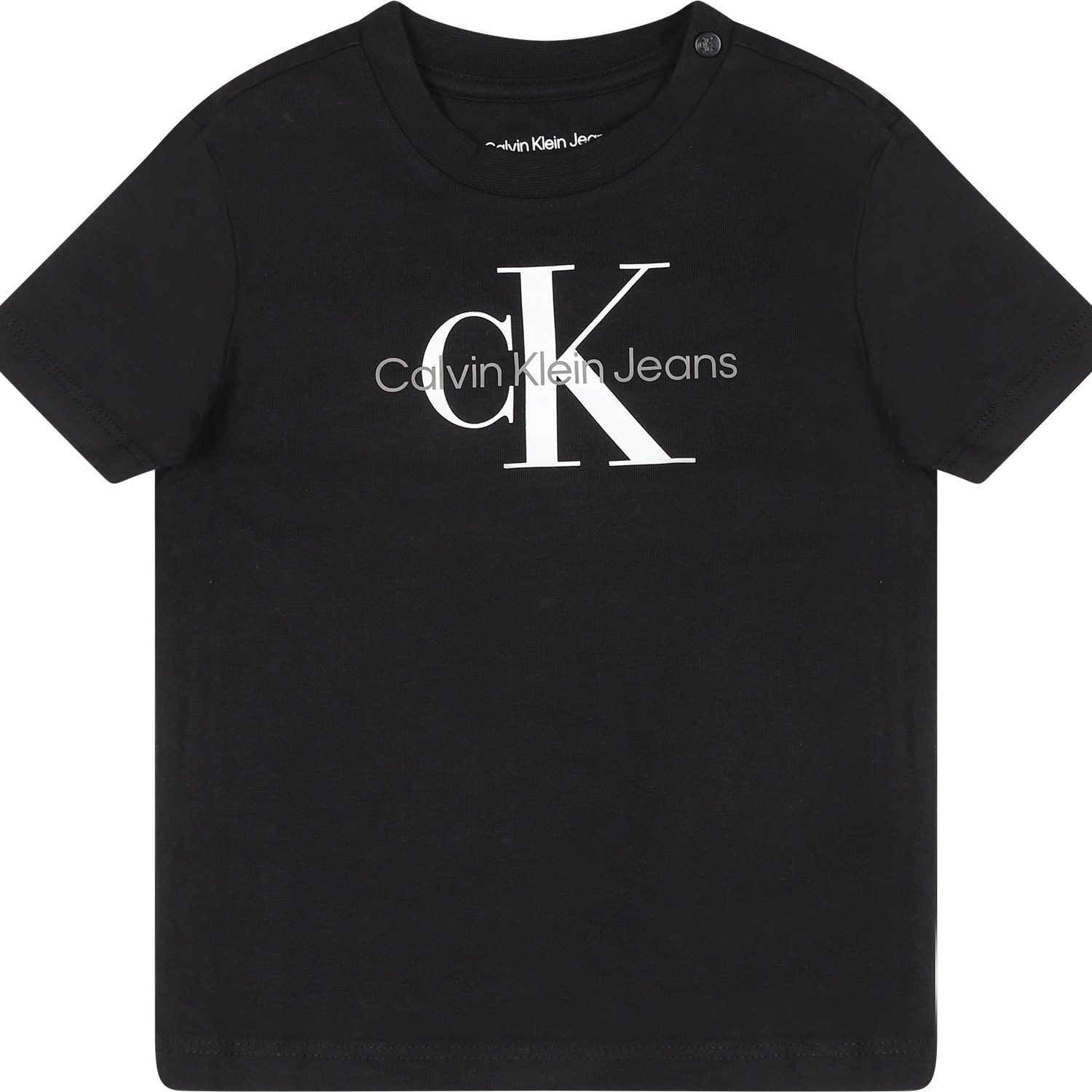 Calvin Klein Black T-shirt For Baby Boy With Logo