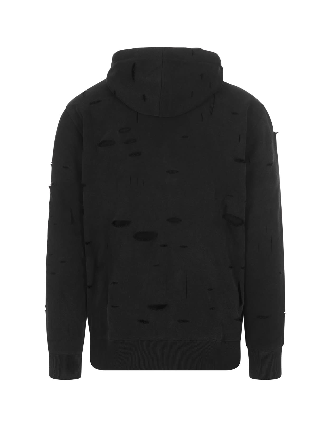 Shop Givenchy Hoodie With Black Delavé Destroyed Effect