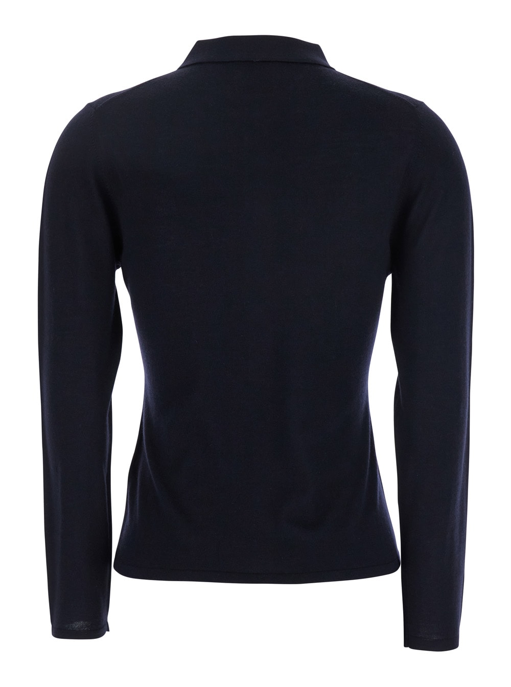 Allude Black Polo Style Sweater With Classic Collar In Black
