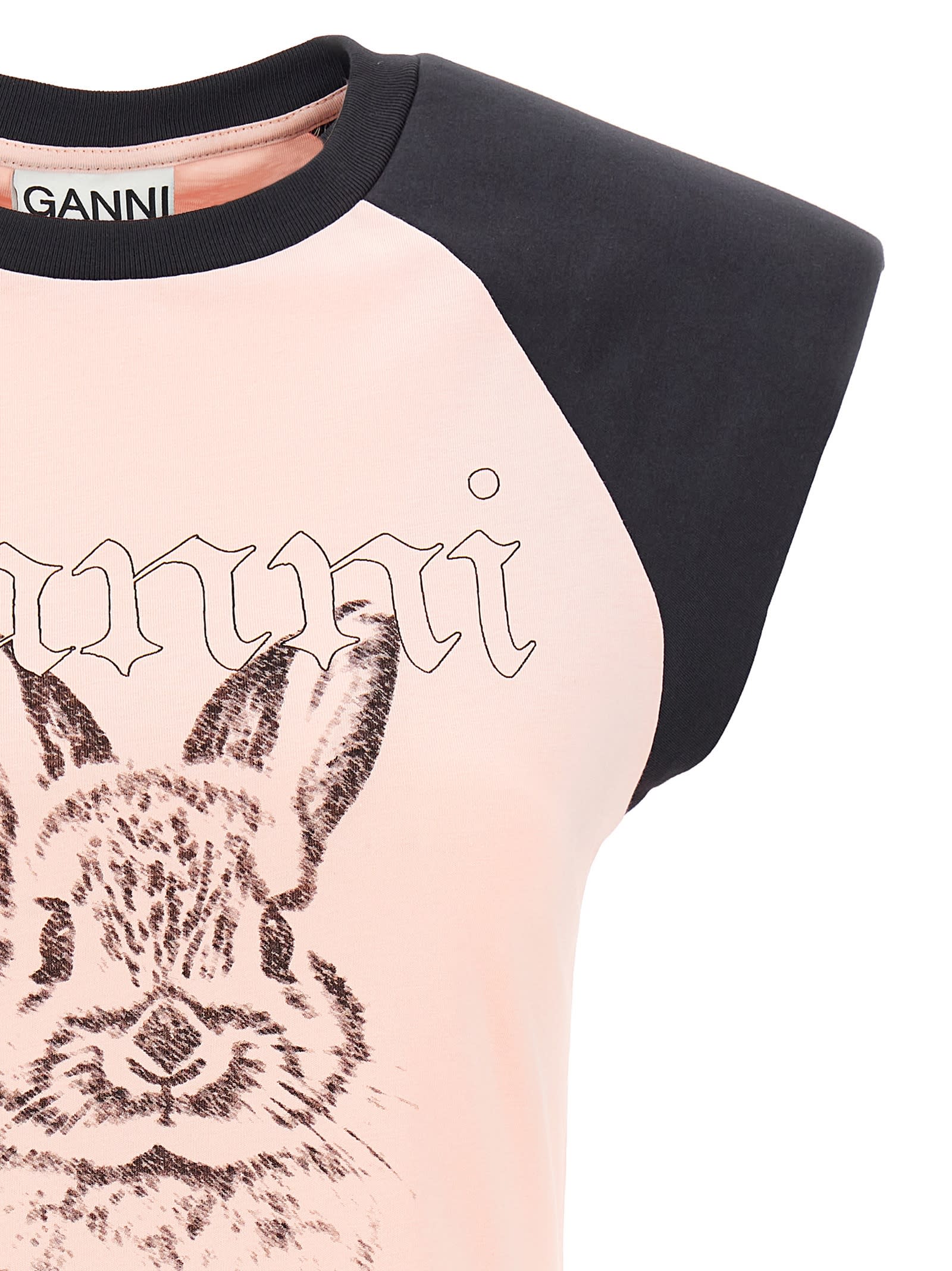 Ganni Basic Jersey Bunny Raglan T-shirt T-shirts Pink