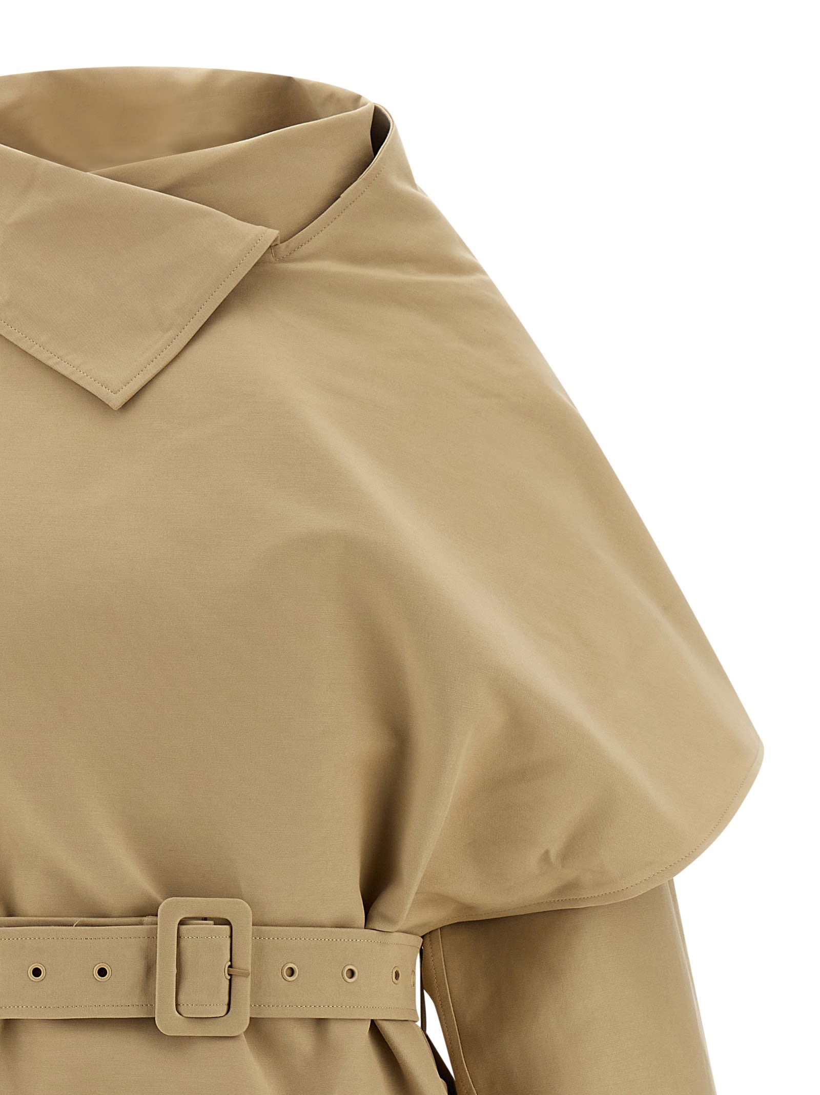 Entire Studios Mini Scarfcoat Coat In Brown