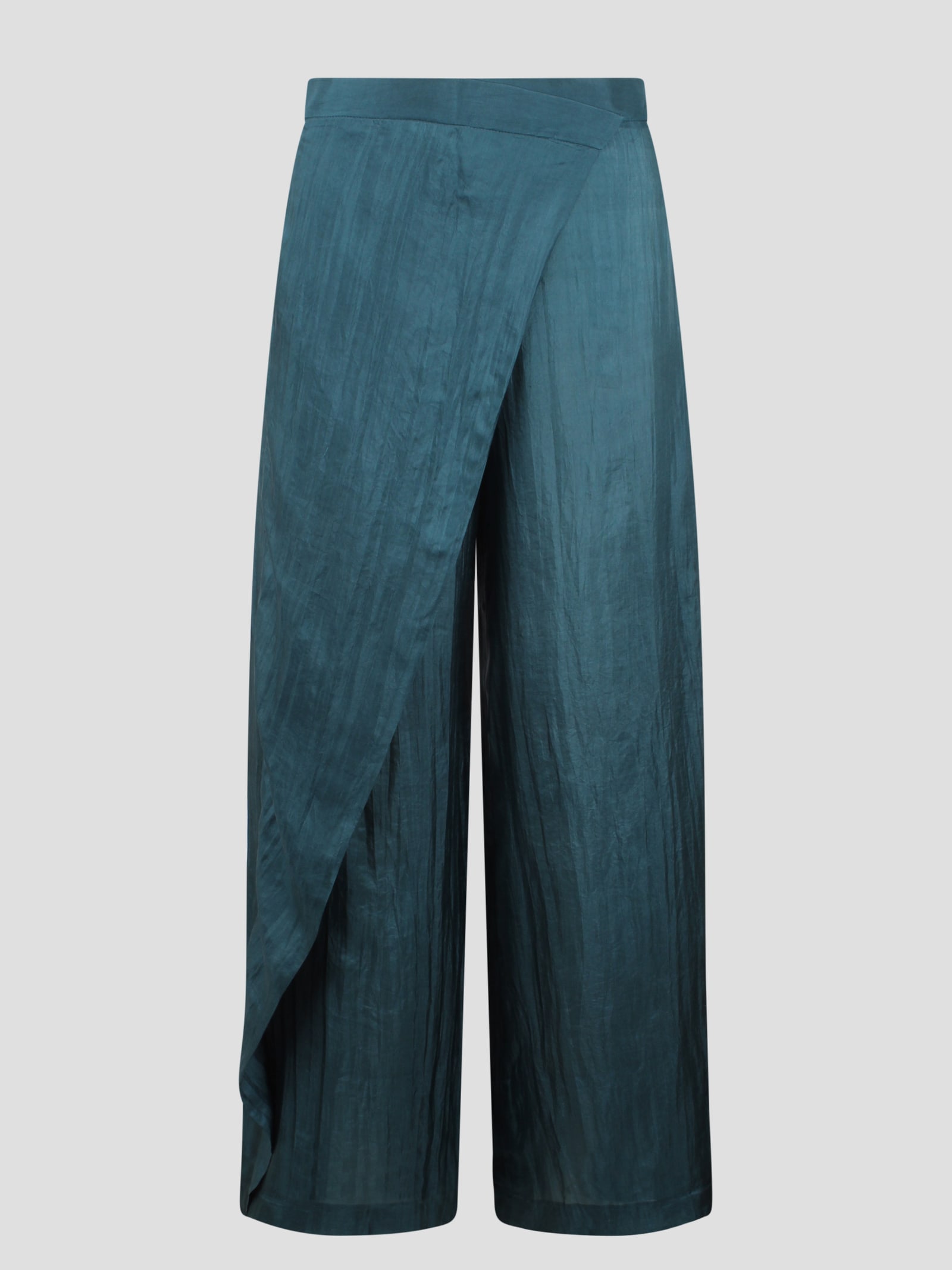 Shop The Rose Ibiza Wrap Silk Trousers In Blue