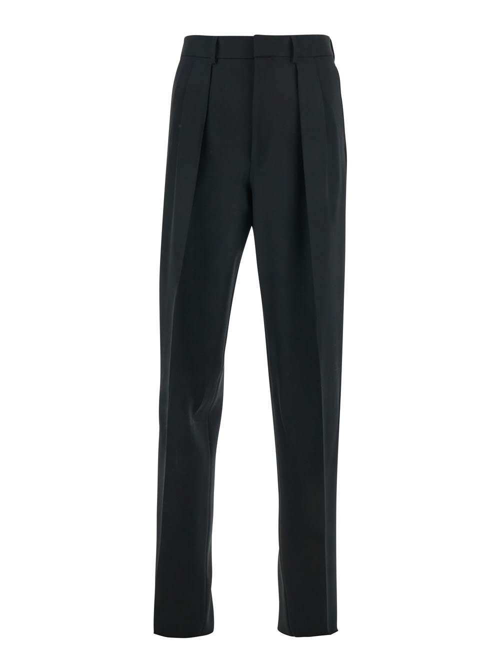 Tom Ford High Twist Broken Twill Double Pleat Trousers Clothing In Gray