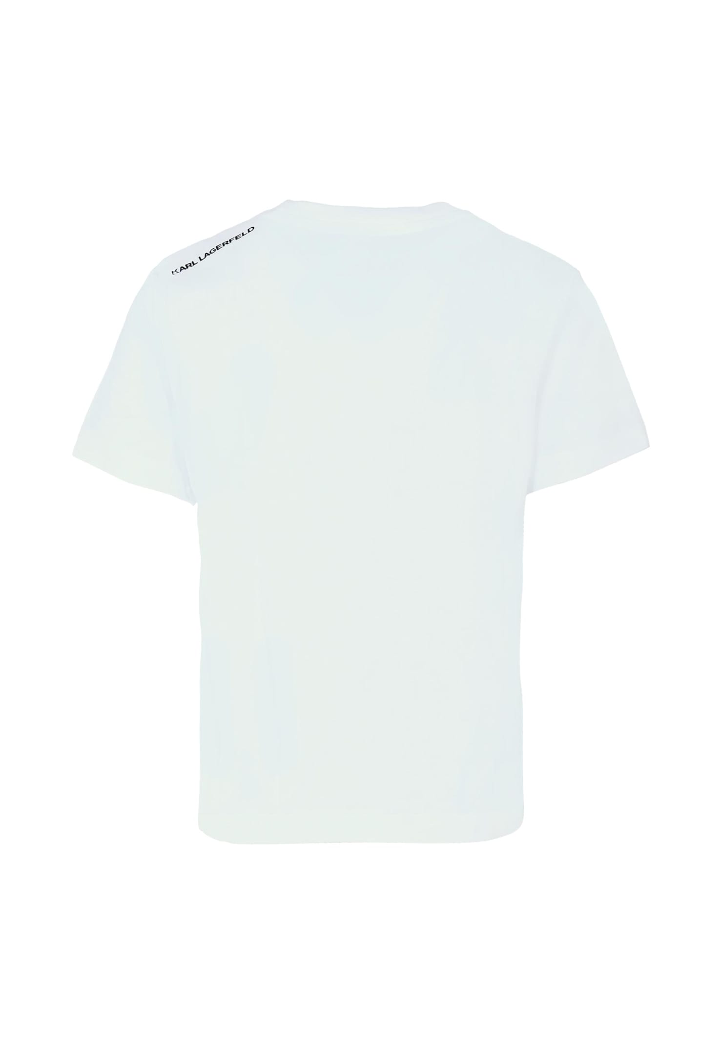 Karl Lagerfeld White T-shirt For Kids With Logo In White