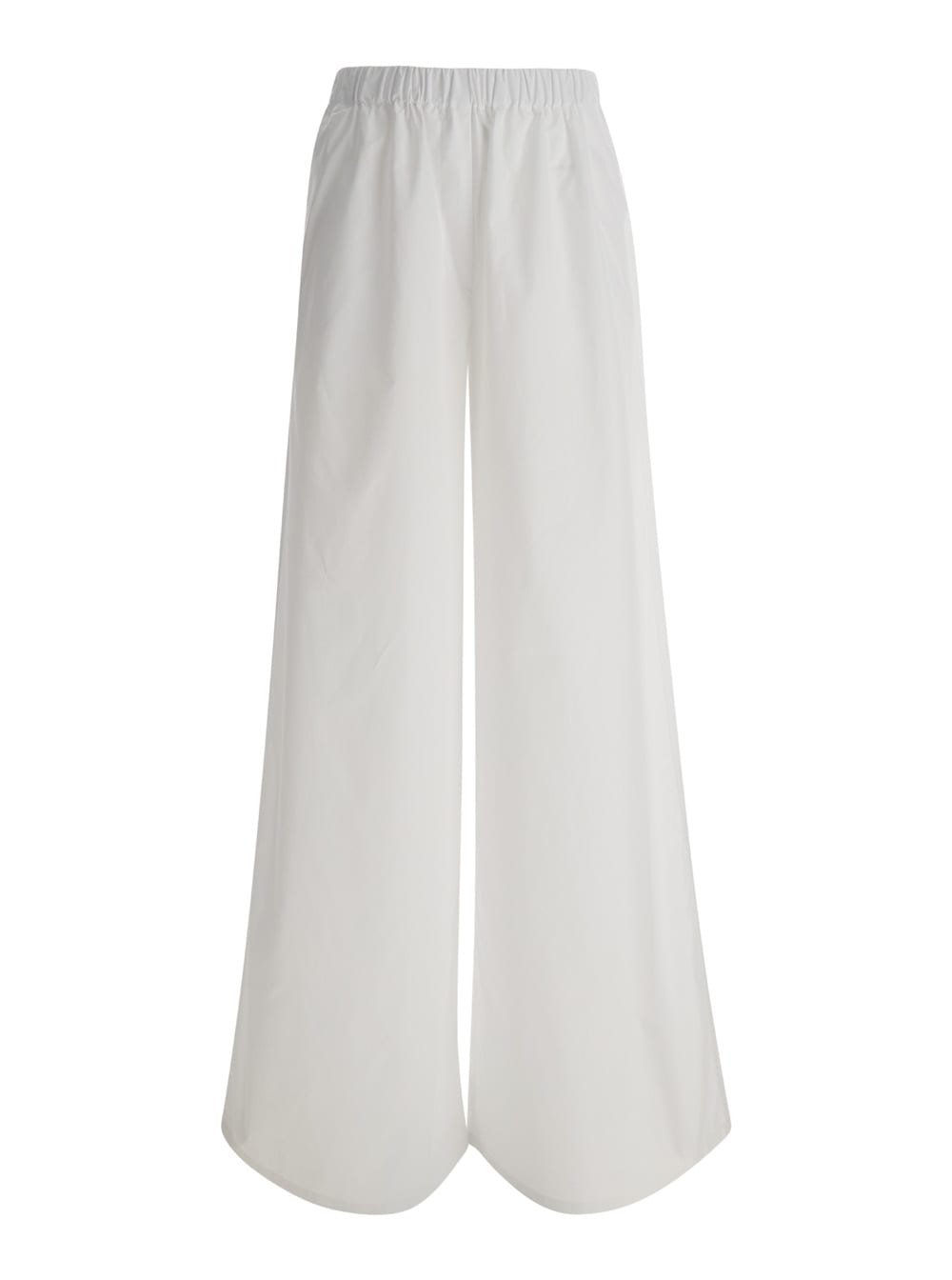 Shop Max Mara White Wide Leg Navigli Trousers In Cotton Woman