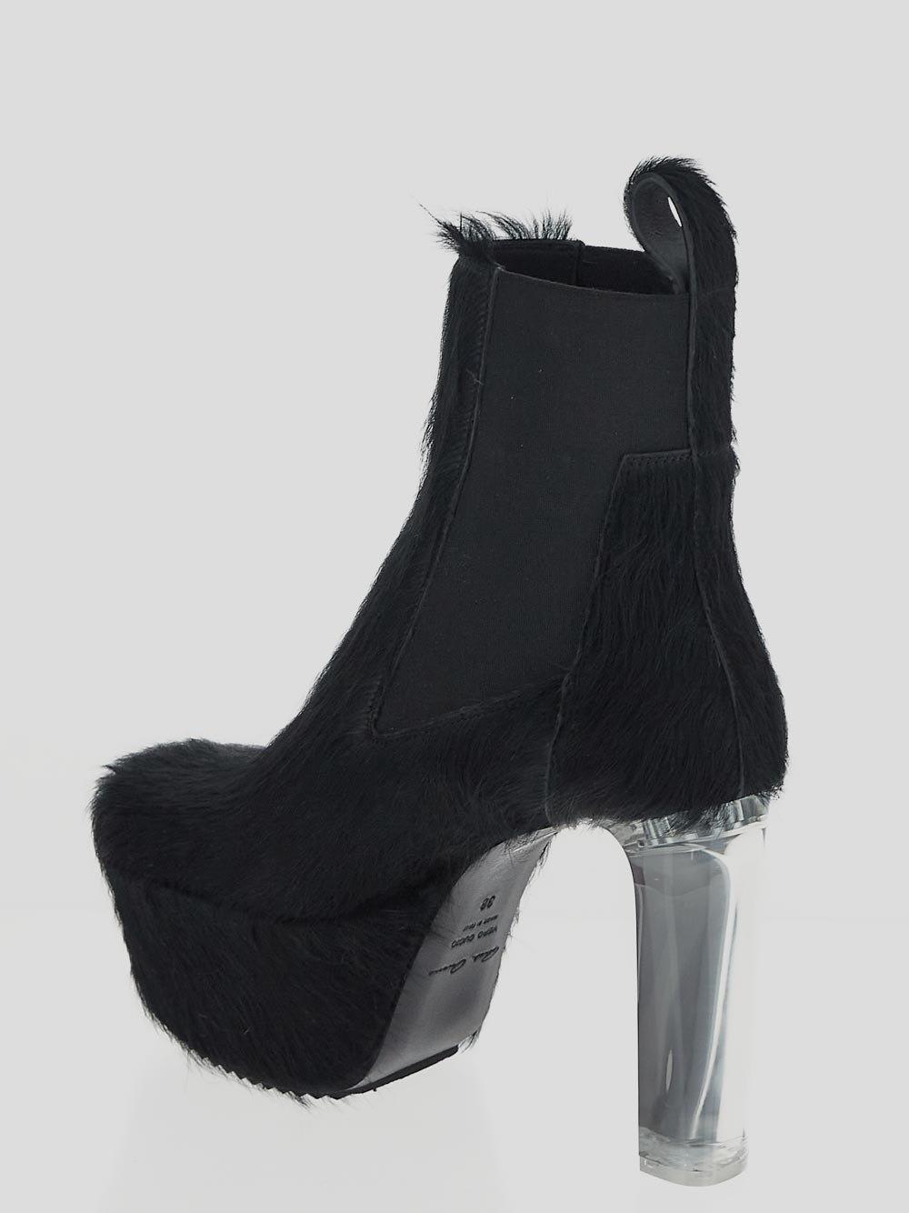 Shop Rick Owens Block Heel Lido Minimal Grill Beatle Boots In Black