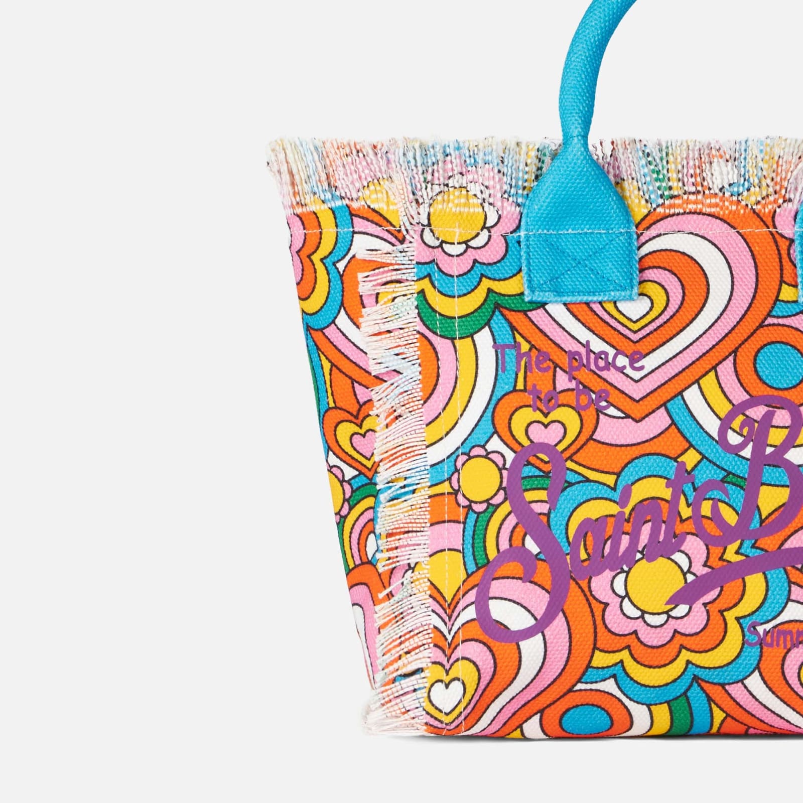 MC2 SAINT BARTH COLETTE MULTICOLOR COTTON CANVAS HANDBAG