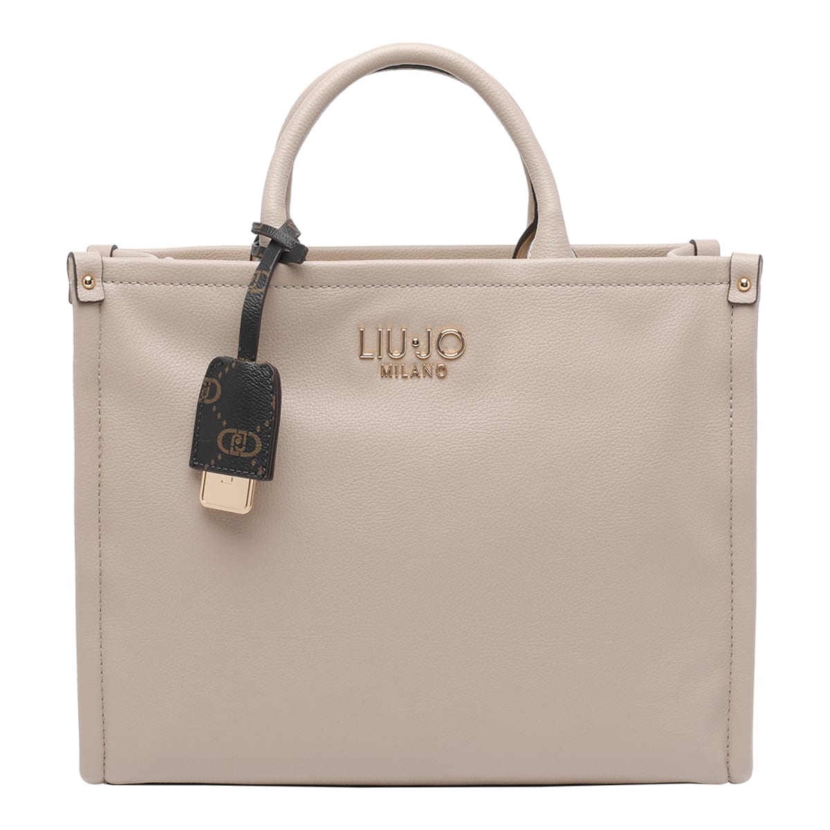 Liu •jo Logo Handbag In Sand