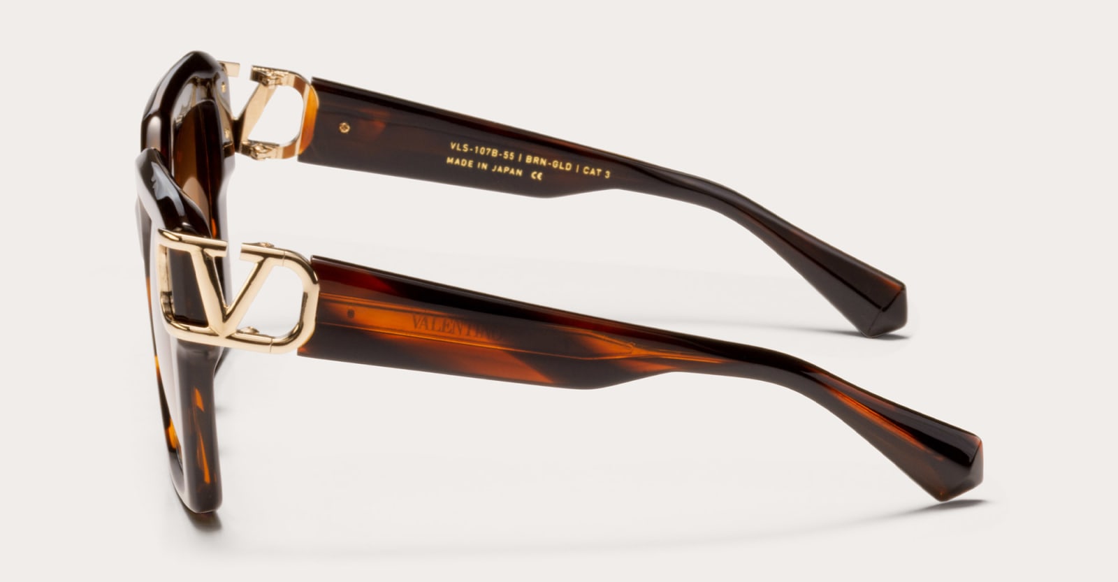 Shop Valentino Uno - Brown Swirl / White Gold Sunglasses In Brown/gold