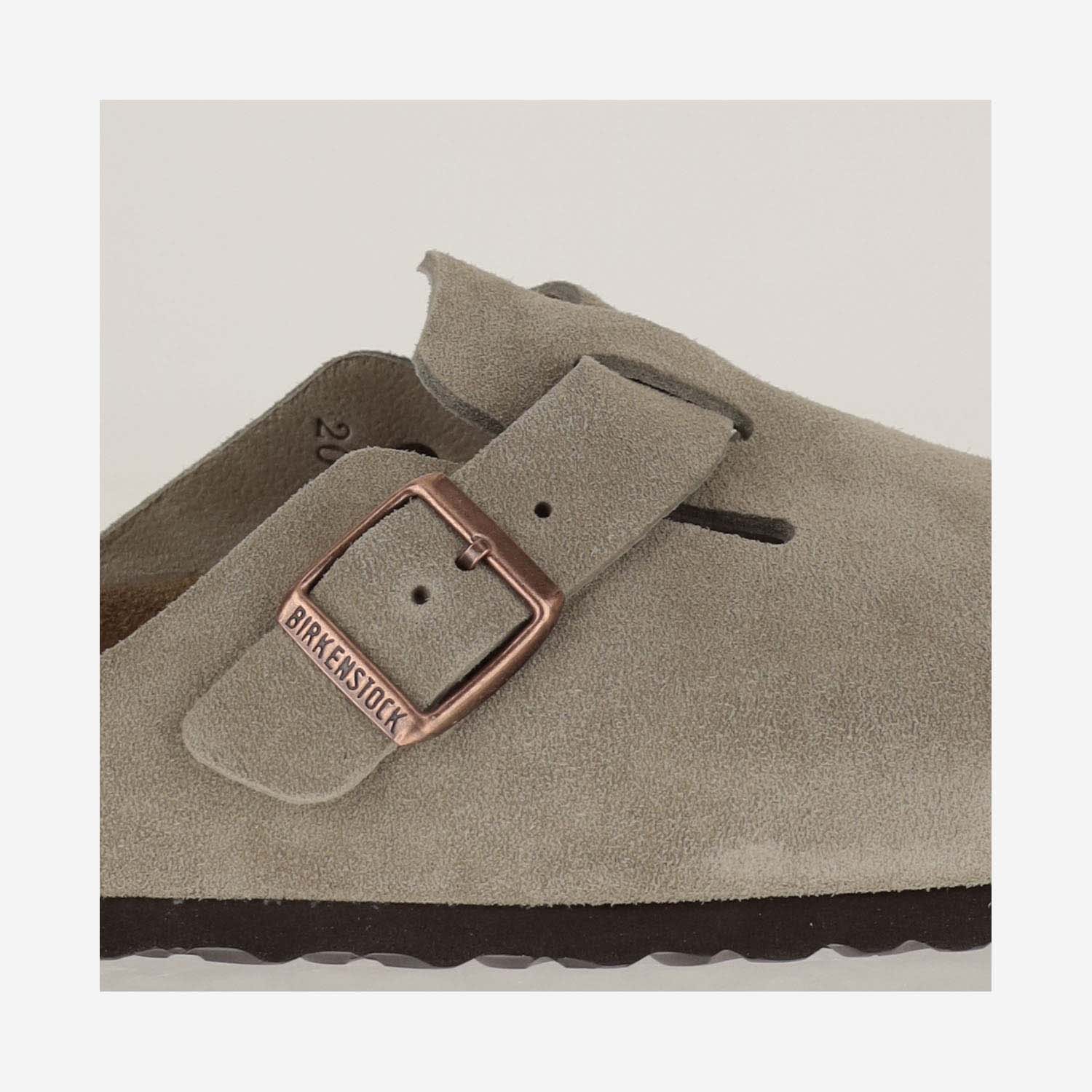 Birkenstock Taupe Regular Boston Soft Footbed Slip-on Loafers