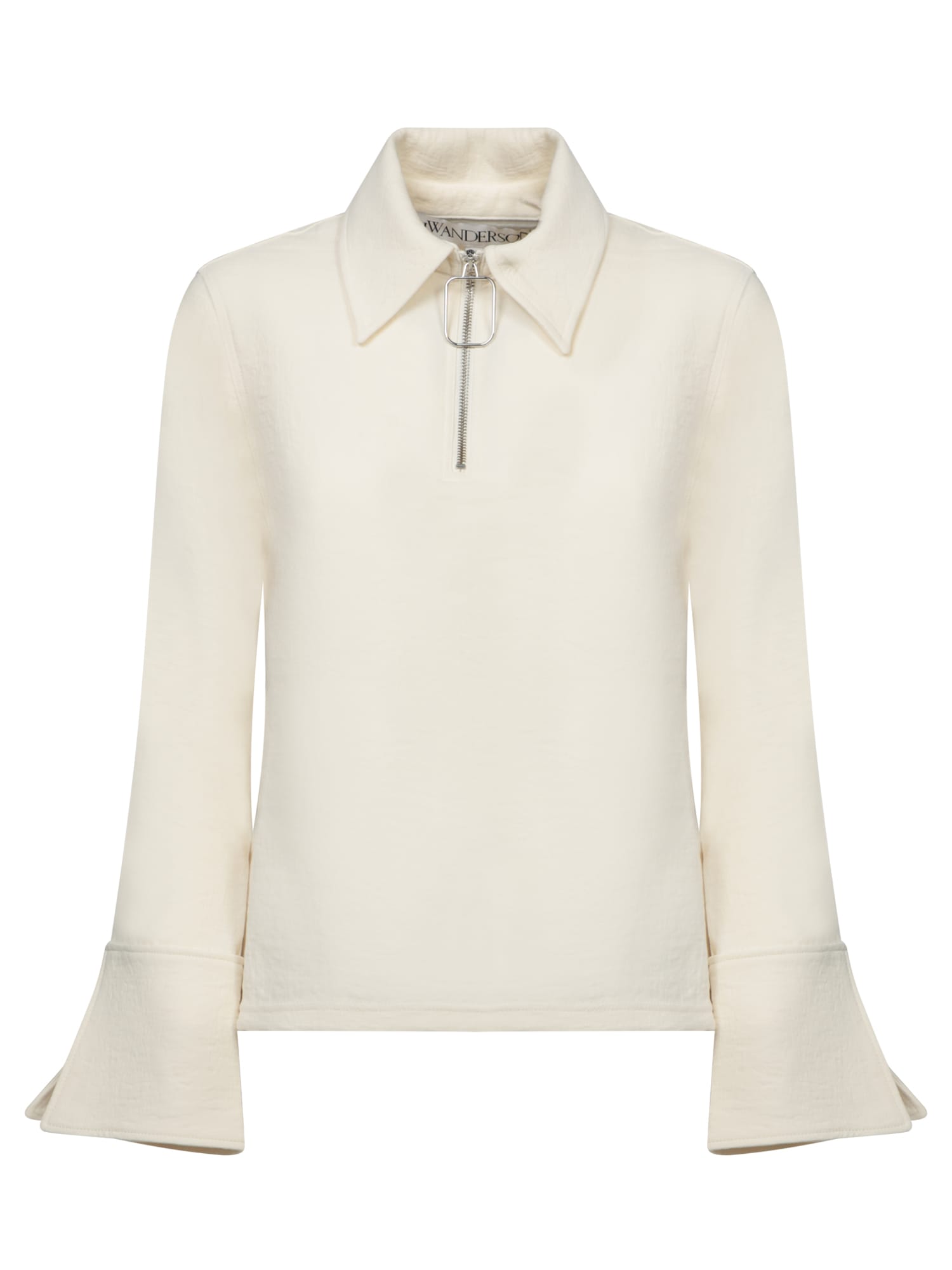 Shop Jw Anderson White Henley Zip Sweater