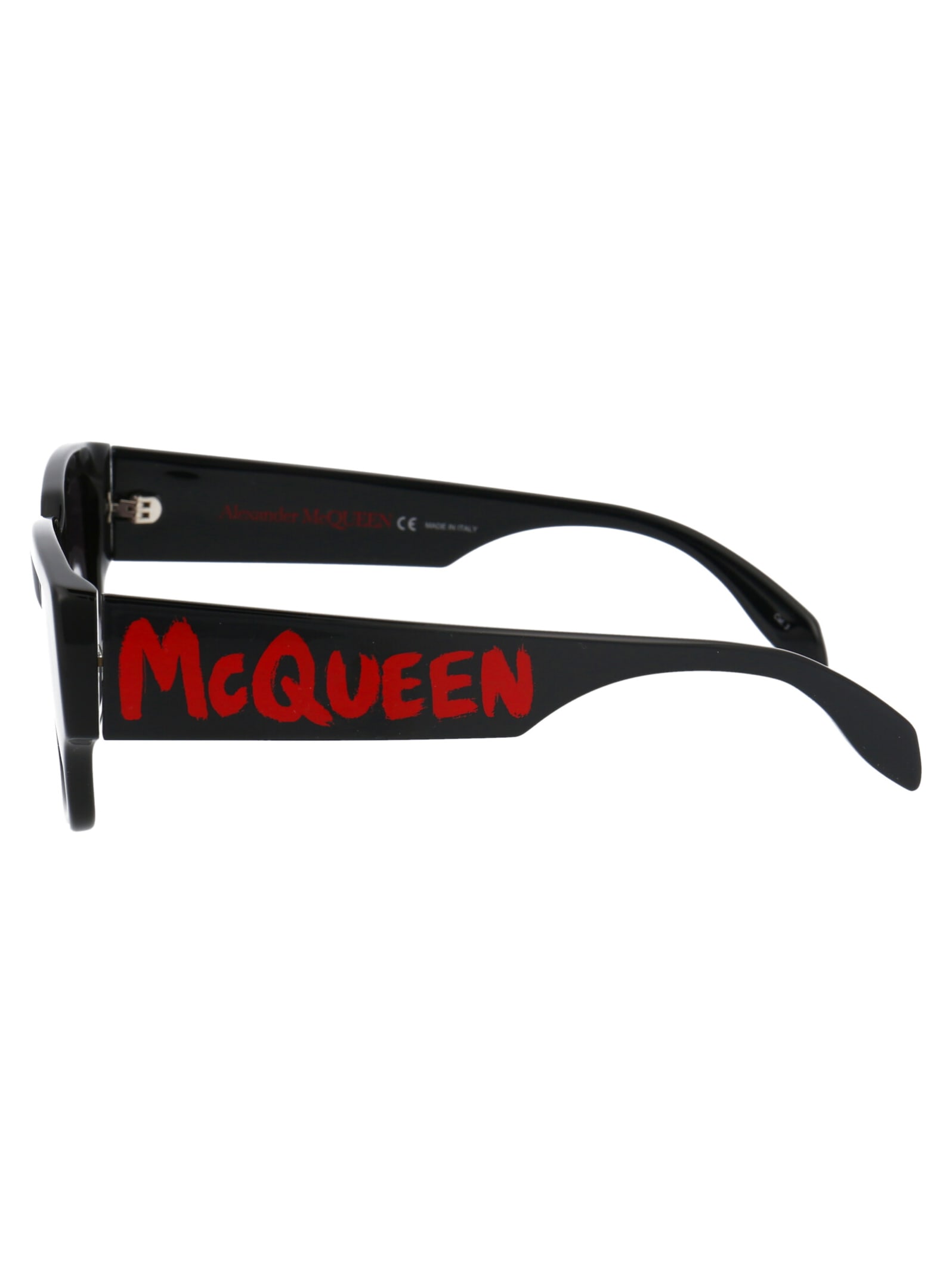 Shop Alexander Mcqueen Am0329s Sunglasses In 002 Black Black Grey