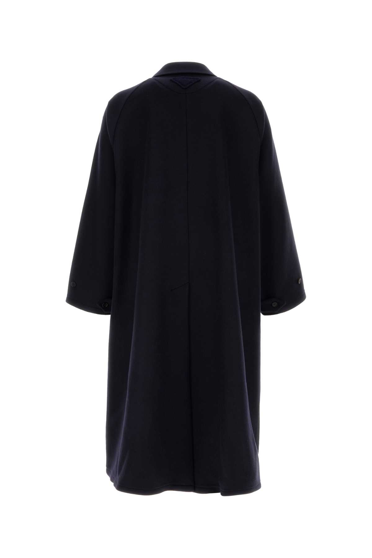 Shop Prada Midnight Blue Wool Blend Coat In Bleu