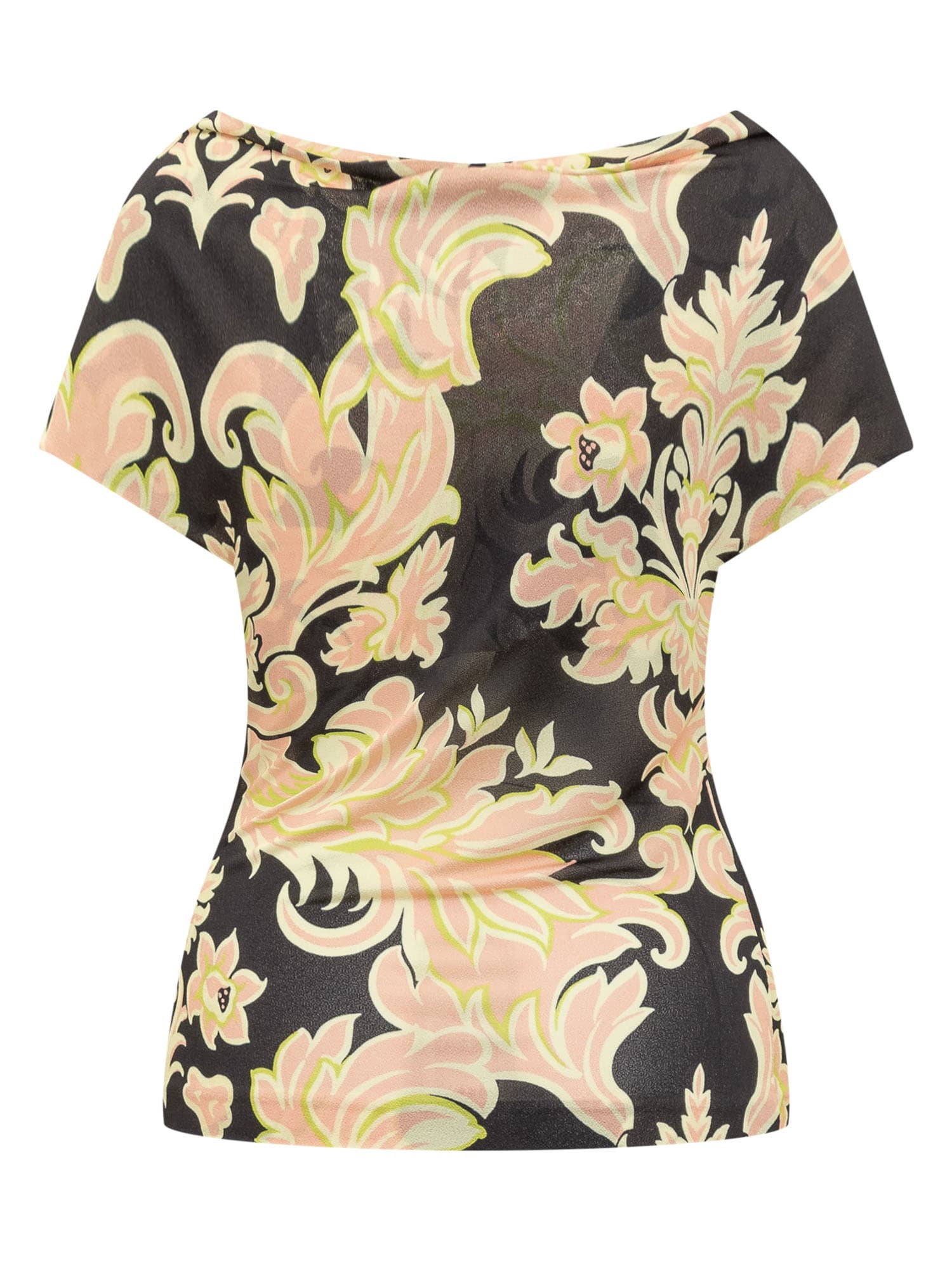 Shop Etro Top With Venus Print In Nero