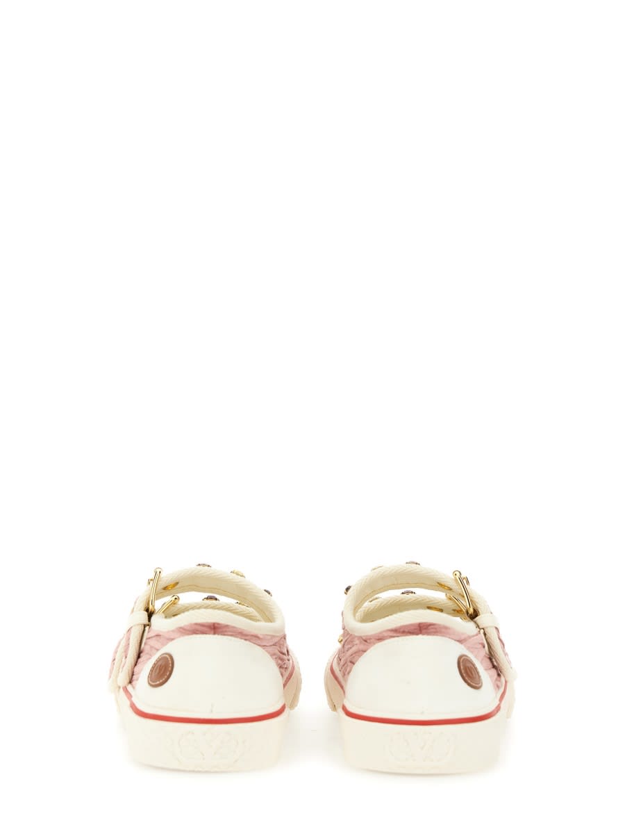 Valentino Velvet Dollyboard Ballerina Sneaker In Pink
