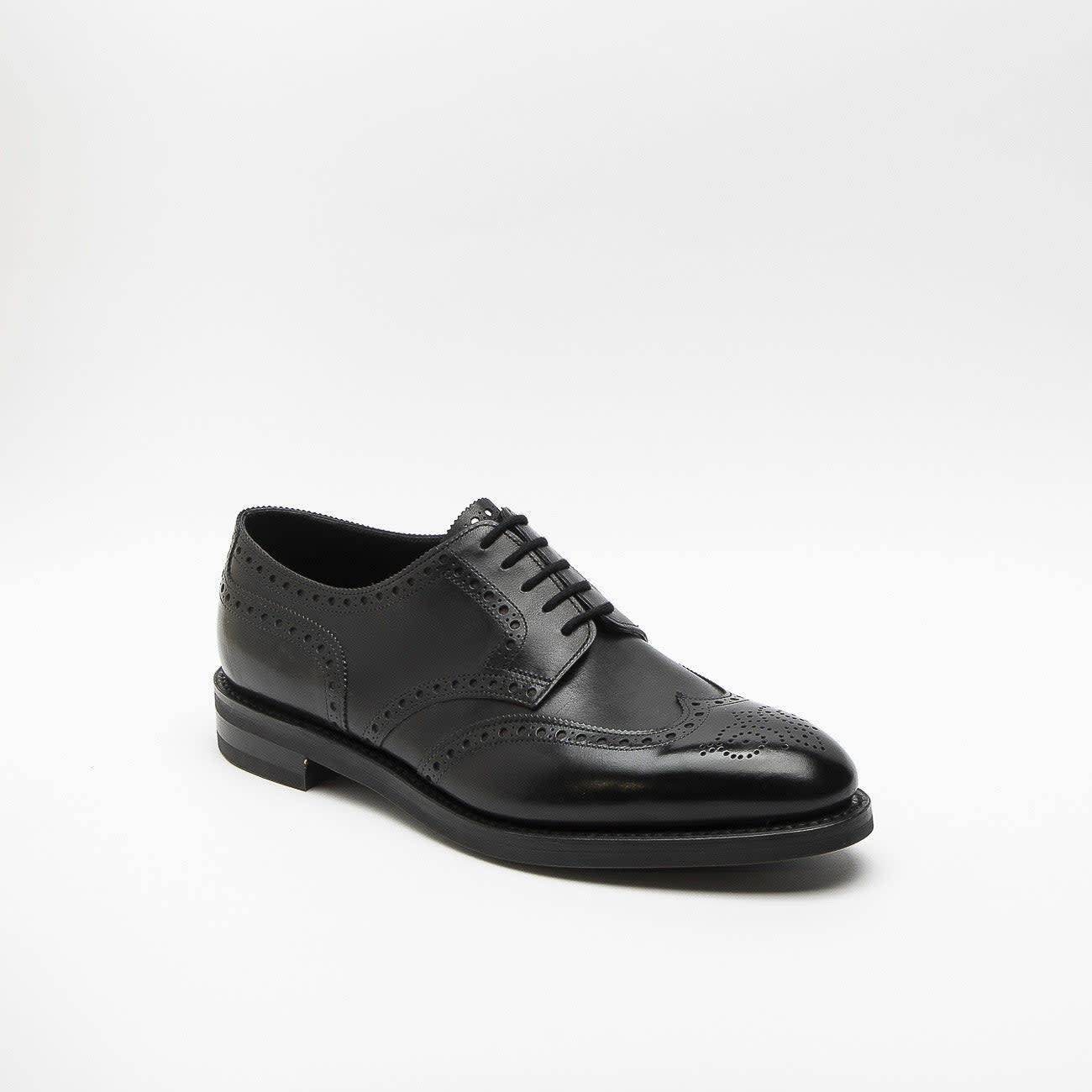 John Lobb Hayle Black Calf Derby Shoe