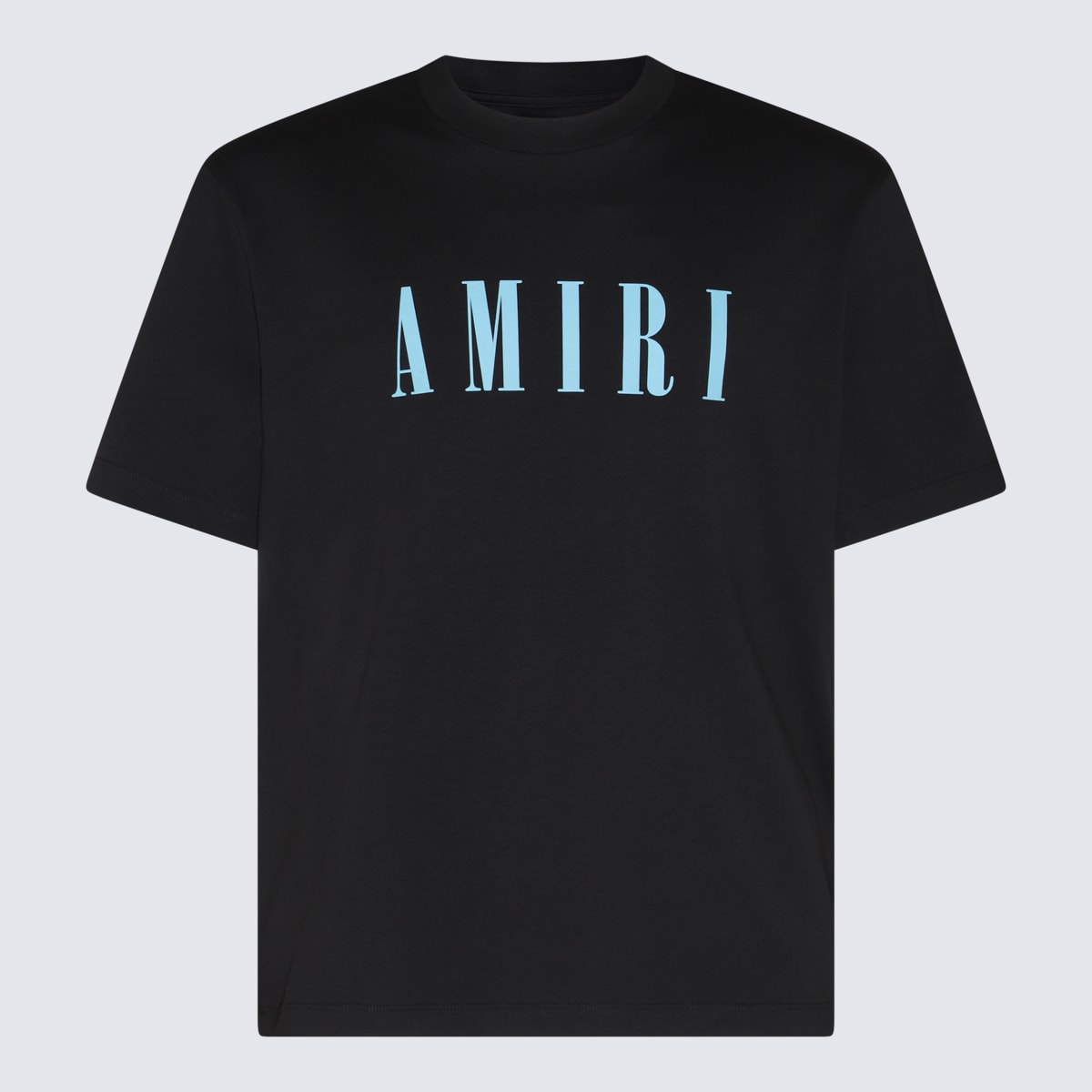 Shop Amiri Black And Light Blue Cotton T-shirt
