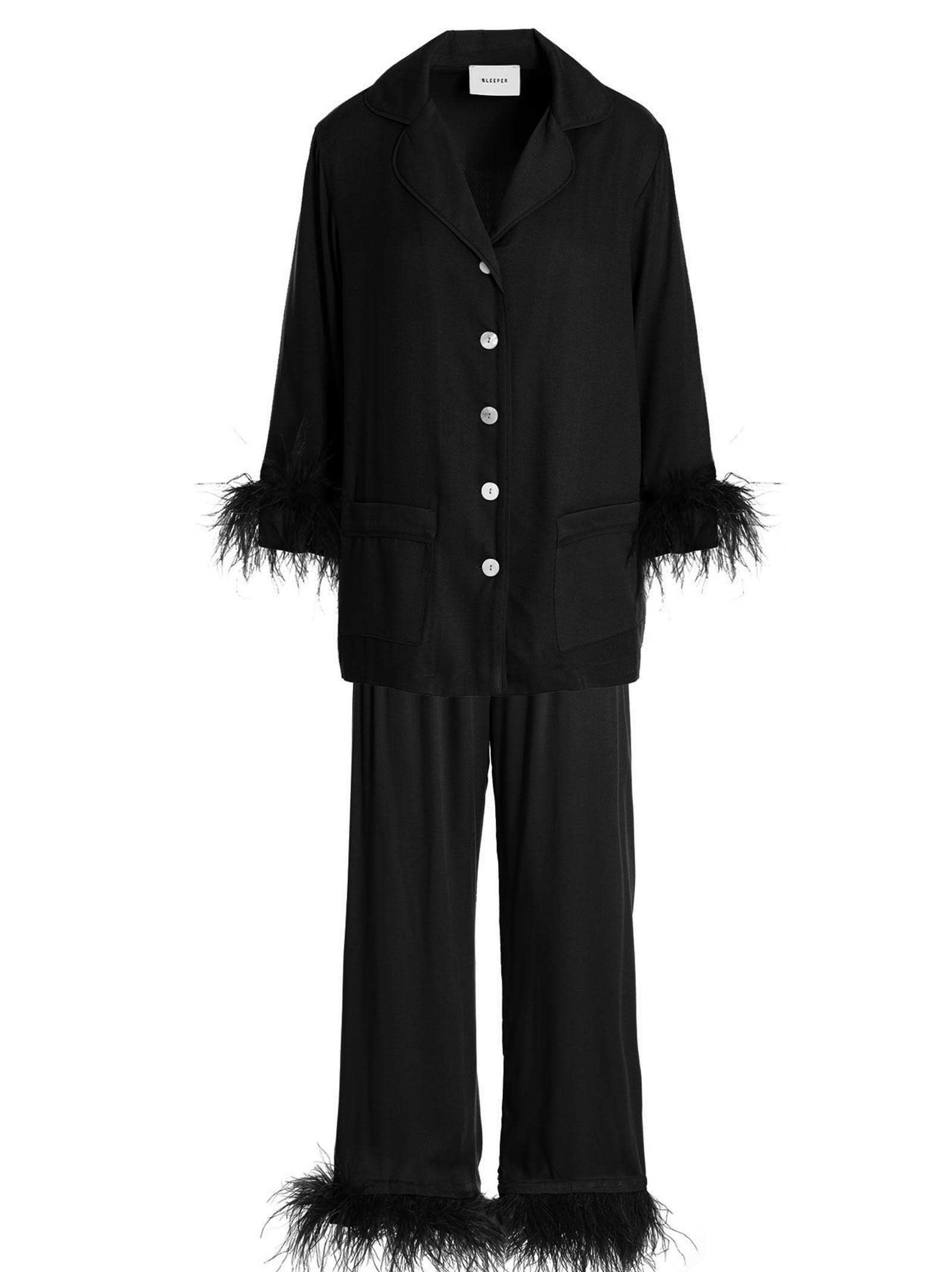Shop Sleeper Party Pajama Suit In Black