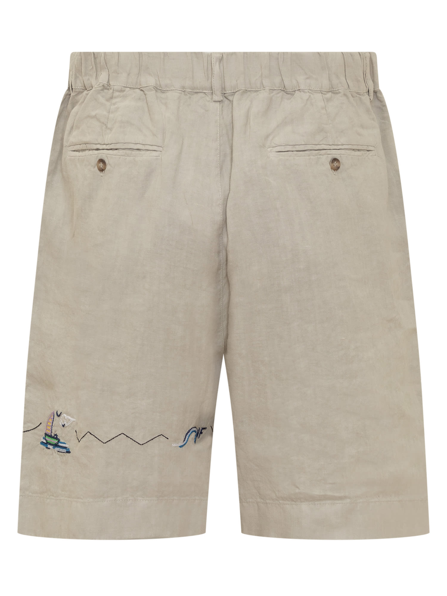 Shop Nick Fouquet Shorts With Embroidery In Light Beige