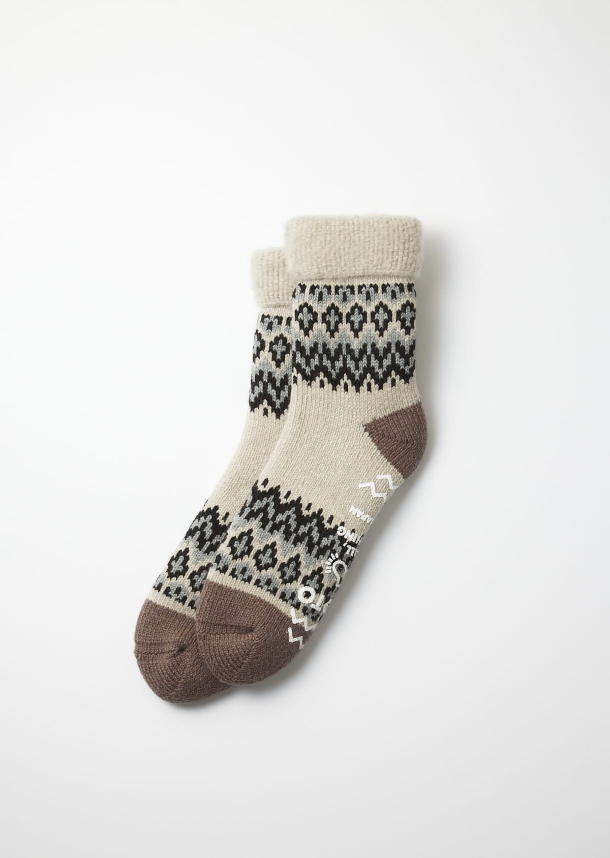 Rototo Comfy Room Socks Nordic In Ivory