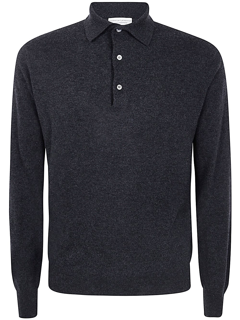 Shop Filippo De Laurentiis Long Sleeves Cashmere Wool Polo Neck In Grey