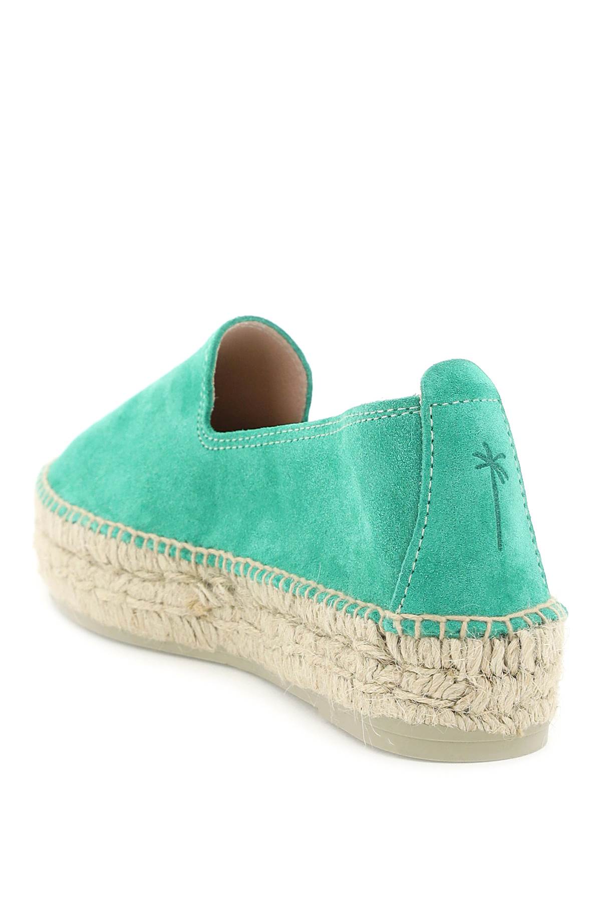 Shop Manebi Suede Leather Espadrilles In Palm Green (red)