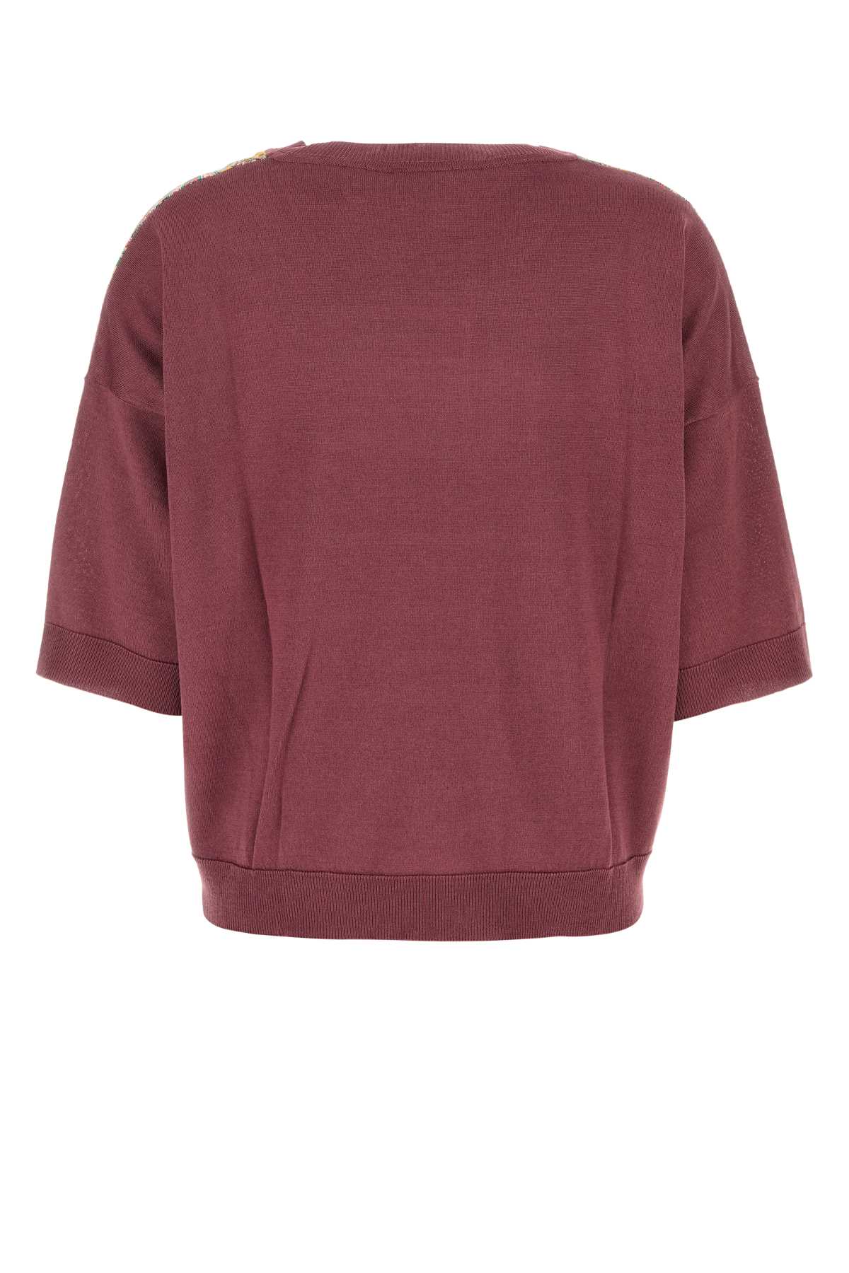 Shop Etro Plum Cotton Blend Sweater