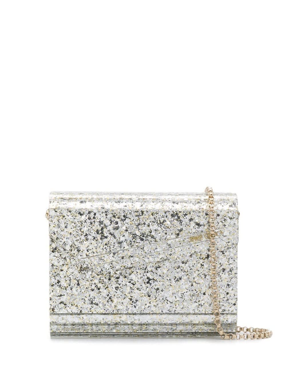 candy Champagne Clutch Bag With All-over Coarse Glitter In Acrylic Woman Jimmy Choo