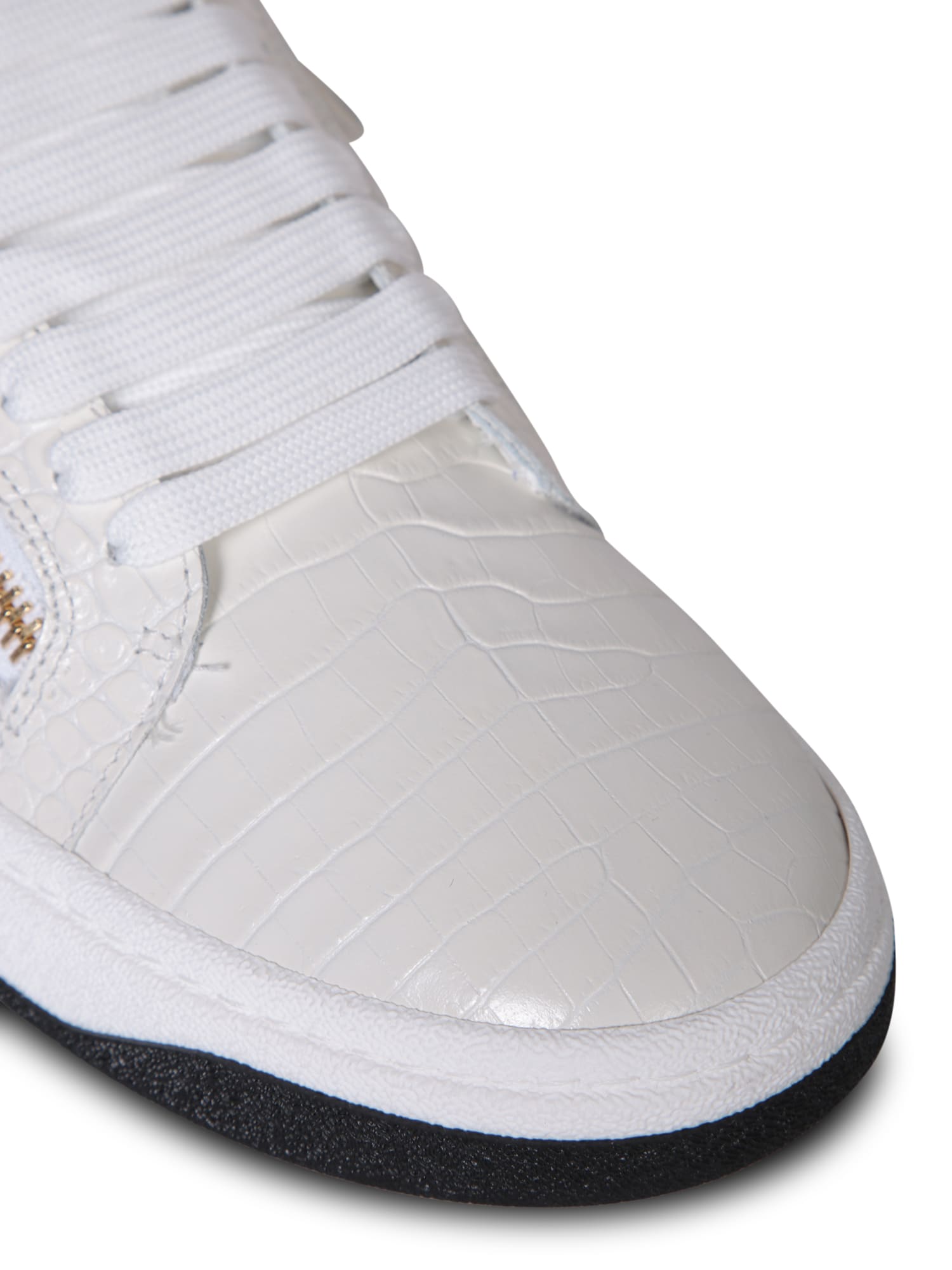 Shop Giuseppe Zanotti Zip White-gold Sneakers