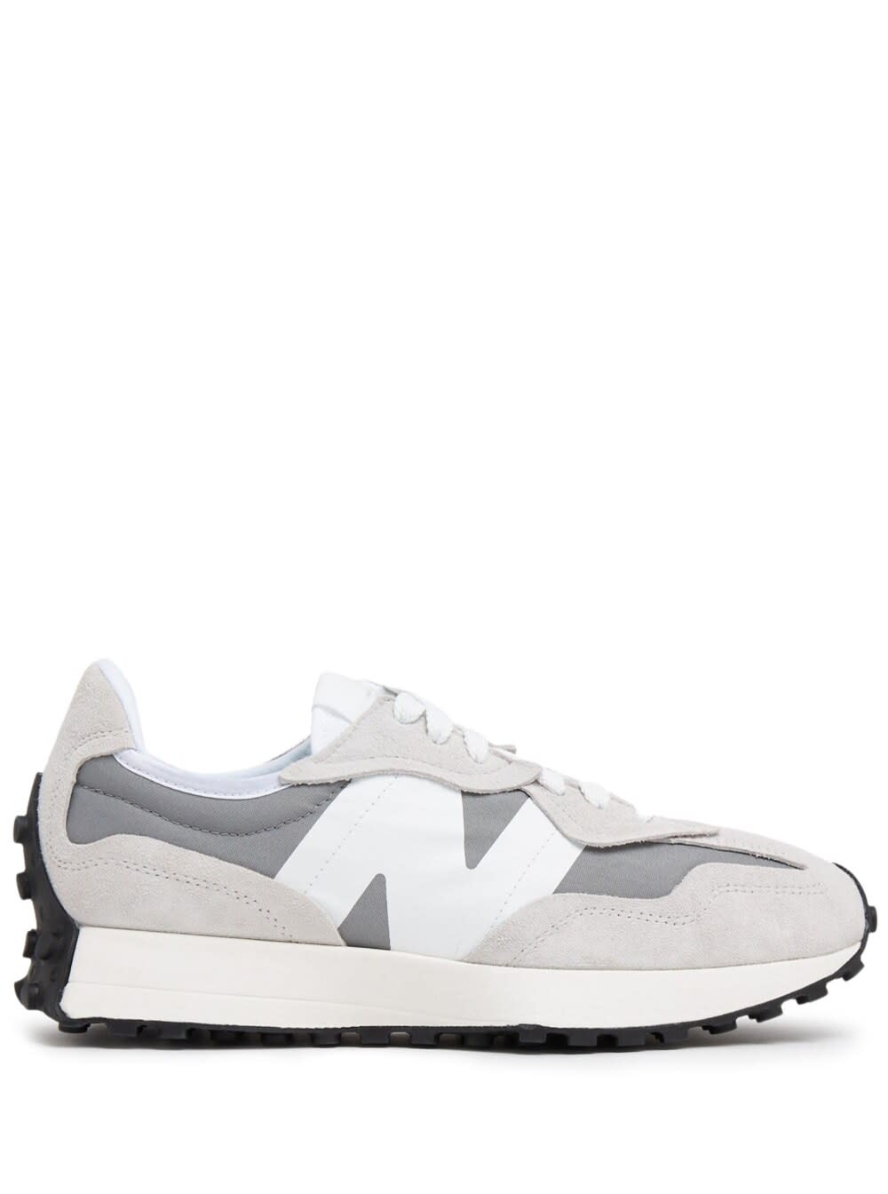 New Balance 327 White Low Top Sneakers With Suede Inserts And Logo In Leather Man