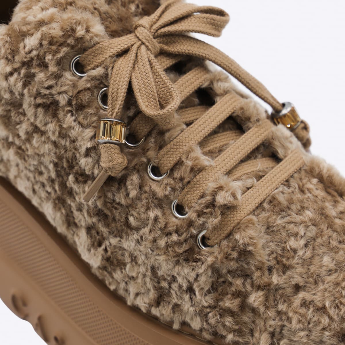 Casadei Low Top Sneakers Platform Sole In Brown